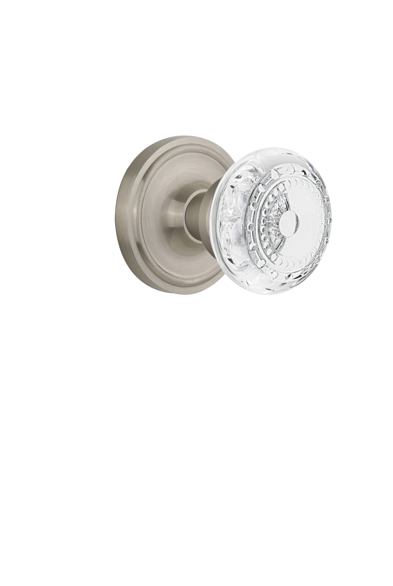 Photos - Door Handle Vintage Nostalgic Warehouse  Crystal Meadows Single Dummy Door Knob with Classic Rose - Satin Nickel - 752184 752184 