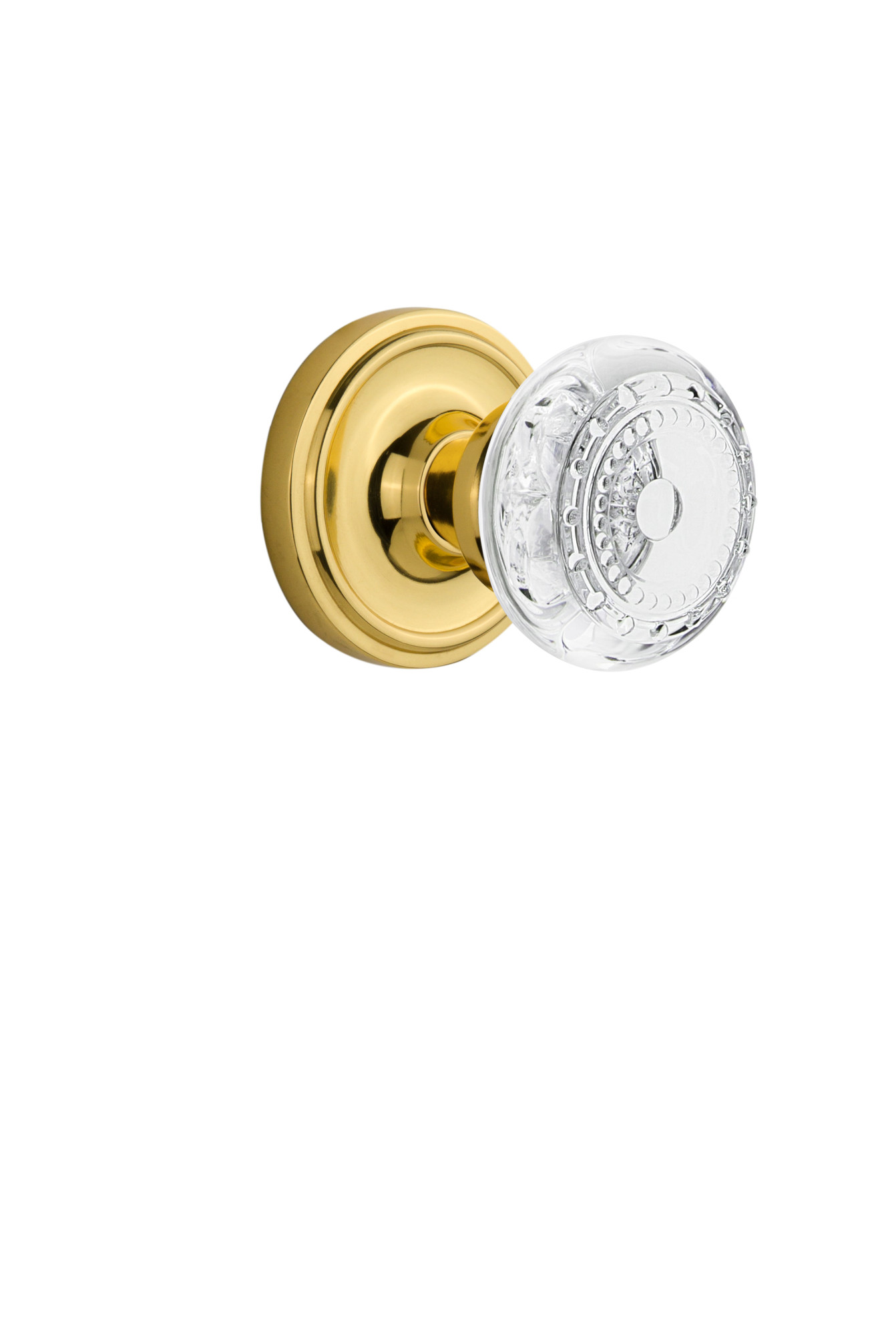 Photos - Door Handle Vintage Nostalgic Warehouse  Crystal Meadows Single Dummy Door Knob with Classic Rose - Unlacquered Brass - 752367 752367 