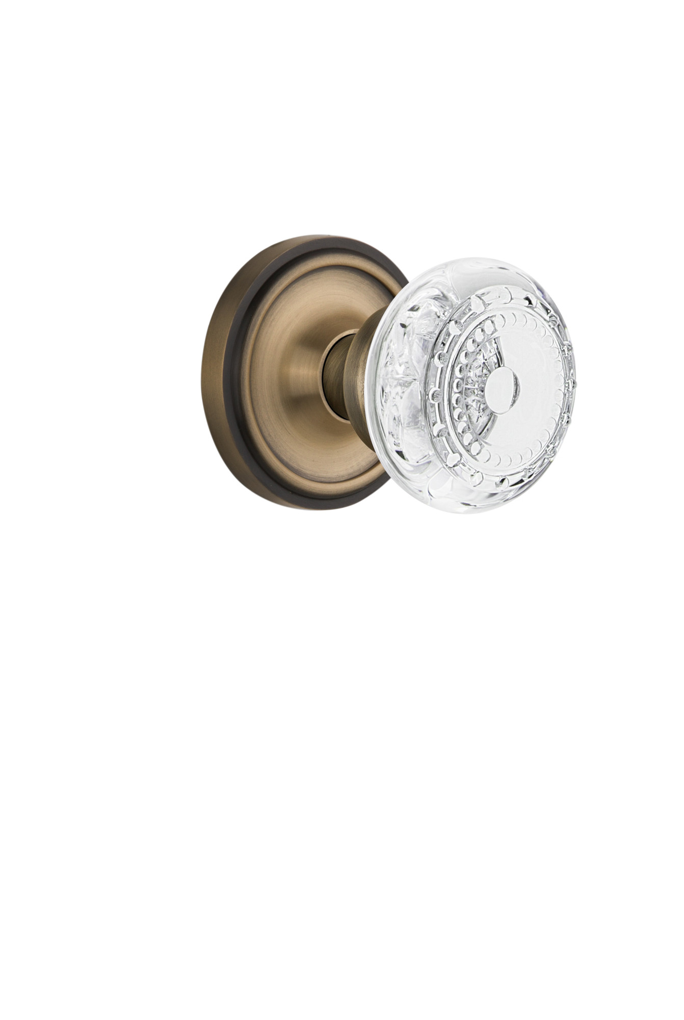 Photos - Door Handle Vintage Nostalgic Warehouse  Crystal Meadows Single Dummy Door Knob with Classic Rose - Antique Brass - 752616 752616 