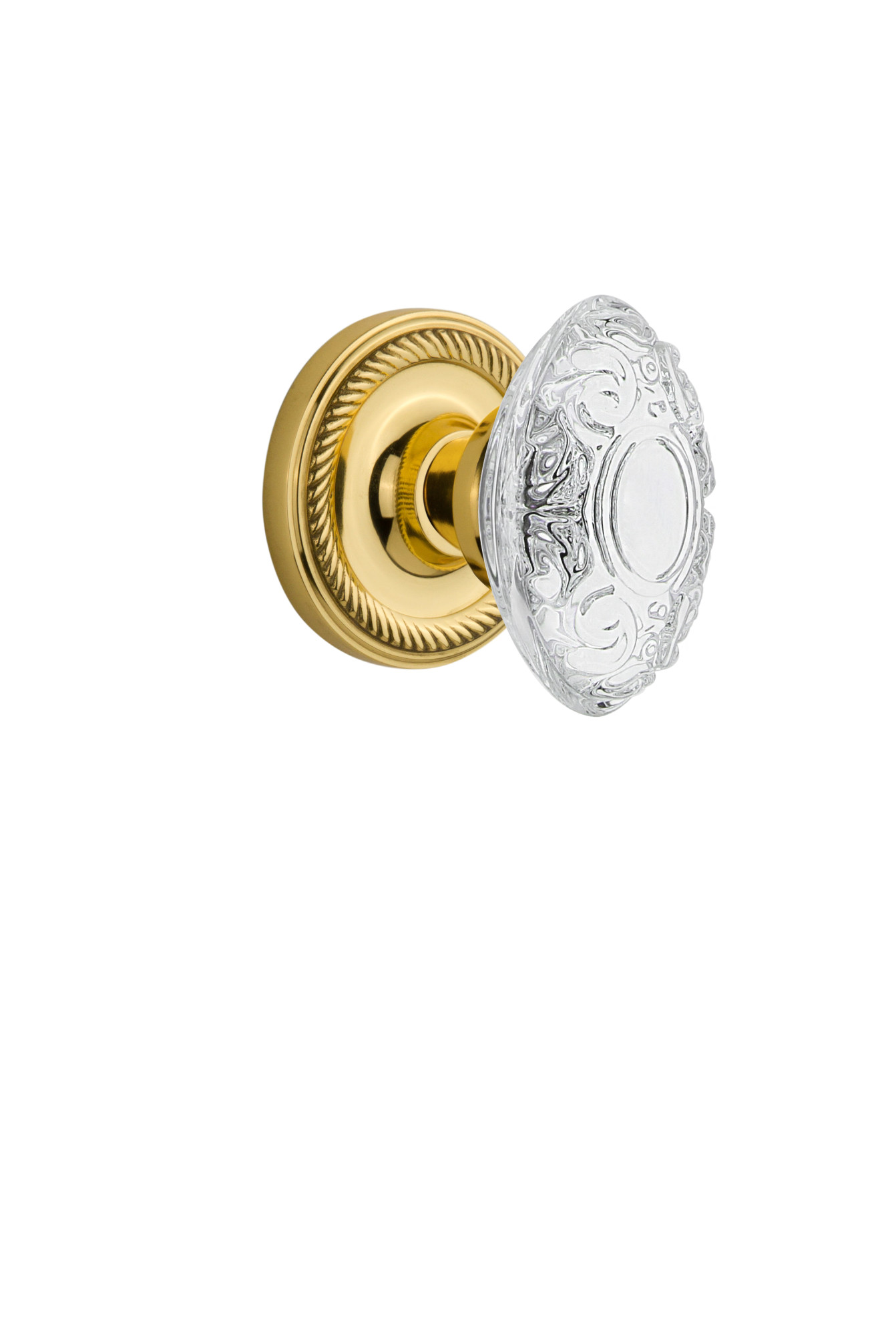 Photos - Door Handle Nostalgic Warehouse Victorian Privacy Door Knobset with Rope Rose and 2-3/4" Backset - Unlacquered Brass - 753772 753772