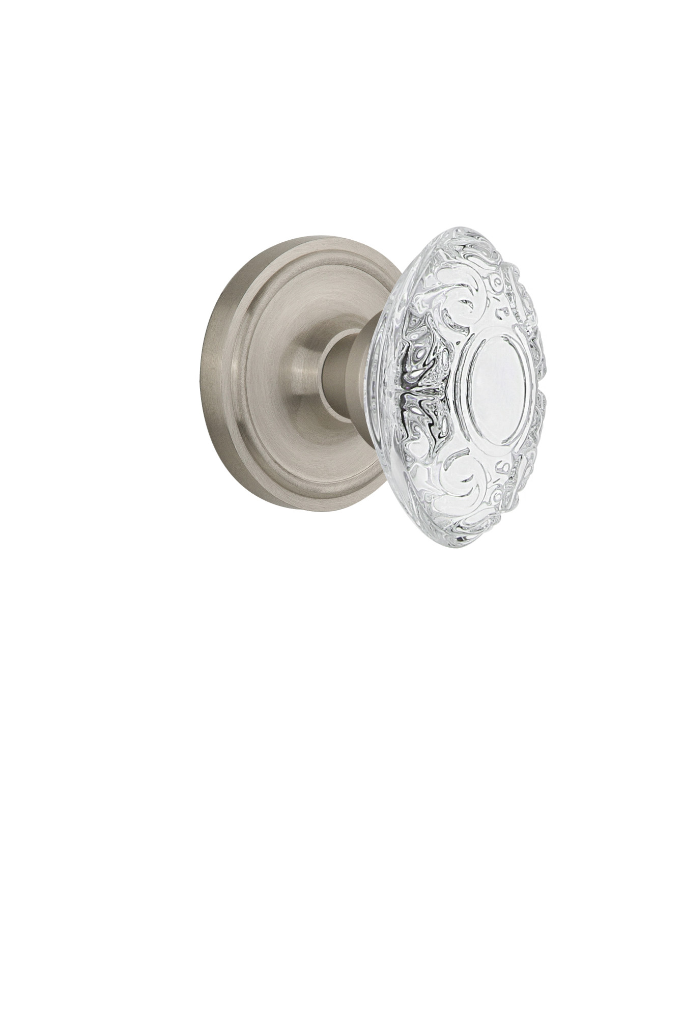 Photos - Door Handle Vintage Nostalgic Warehouse  Single Dummy Crystal Door Knob with Classic Rose - Satin Nickel - 753963 753963 