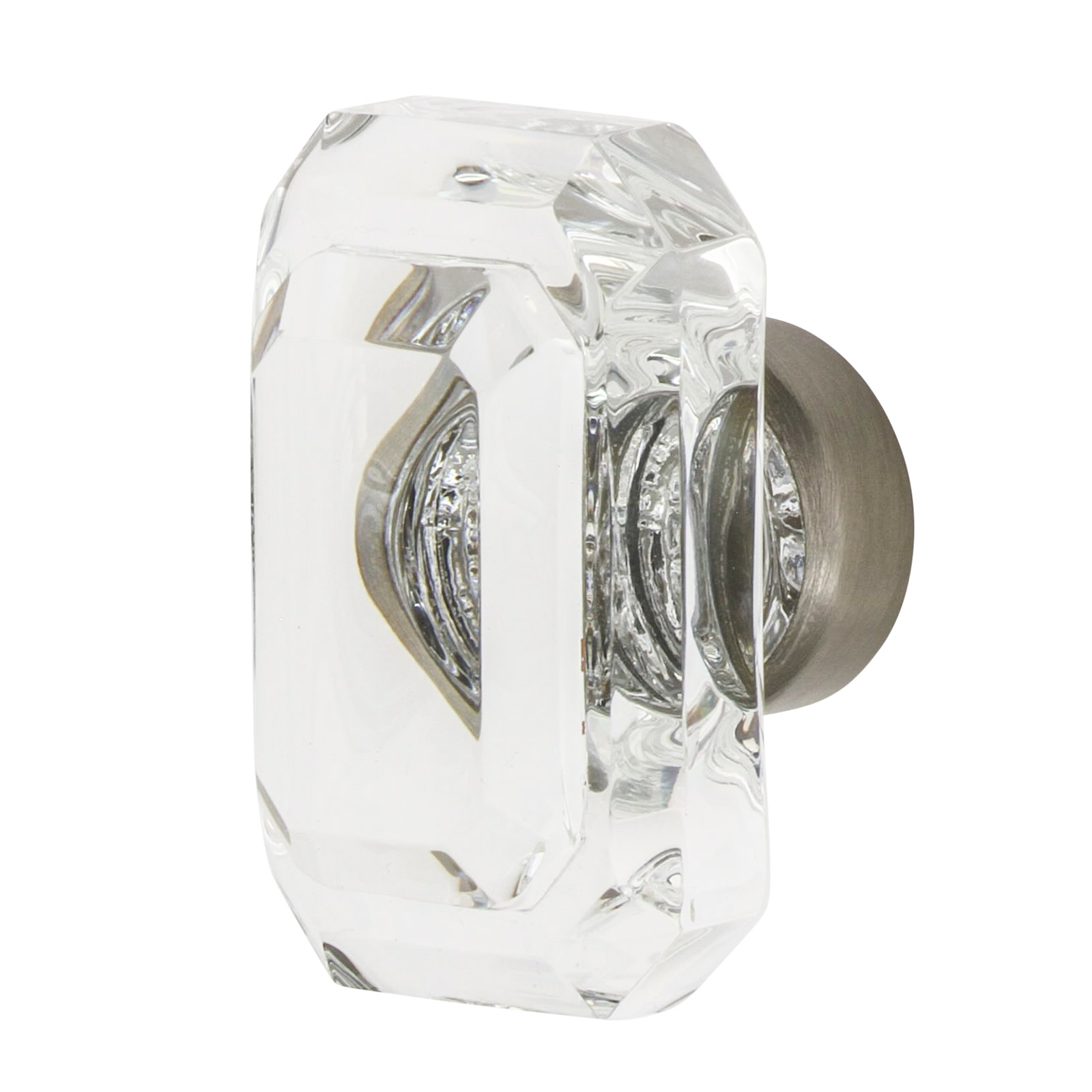 Photos - Furniture Hardware Vintage Nostalgic Warehouse CKBBCC45  Luxe Baguette 1-3/4" Rectangular Faceted Crystal Cabinet Knob Satin Nickel Cabinet Hard 