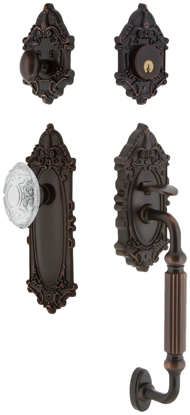 Photos - Interior Door Vintage Nostalgic Warehouse VICCVIESET238FG  Crystal Sectional Keyed Entry Door Handleset with Crystal Victorian Interior Kno 