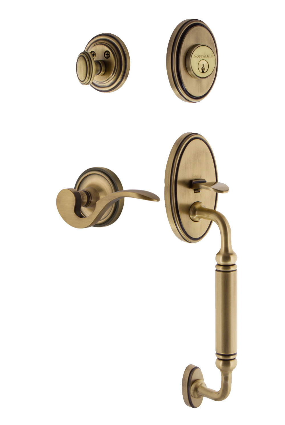 Photos - Interior Door Classic Nostalgic Warehouse CLAMANESET234CGRH  Right Handed Sectional Single Cylinder Keyed Entry Door Handleset with C Grip 