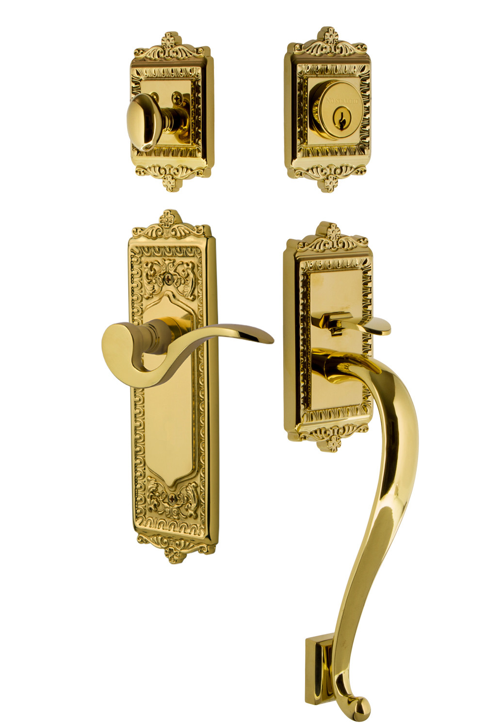 Photos - Interior Door EGG Nostalgic Warehouse EADMANESET234SGRH  and Dart Right Handed Sectional Single Cylinder Keyed Entry Door Handleset with S 