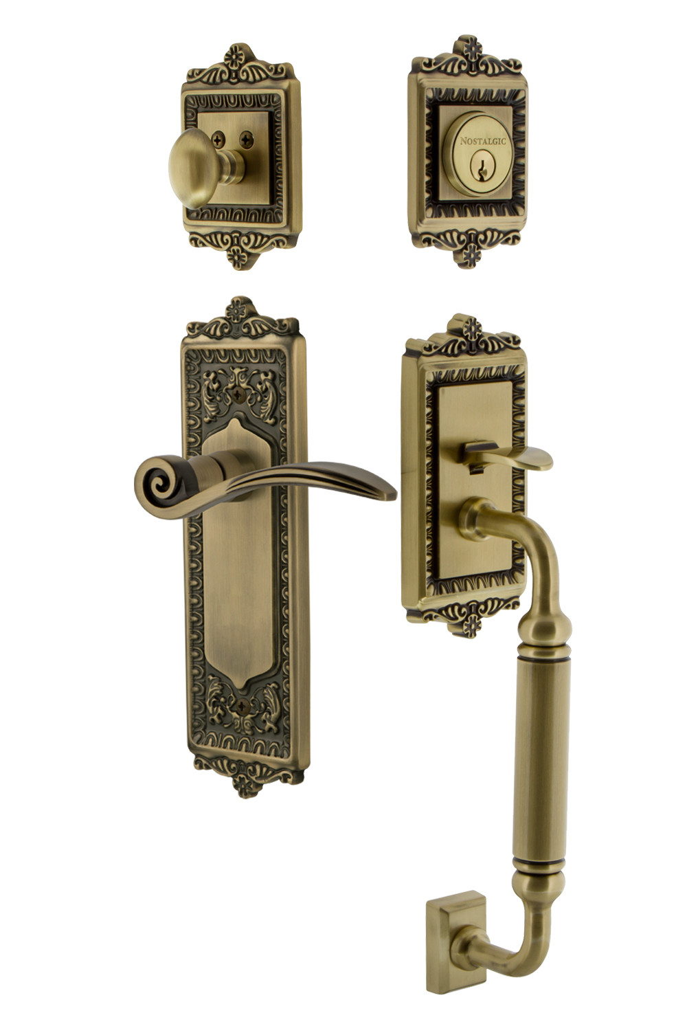 Photos - Interior Door EGG Nostalgic Warehouse EADSWNESET234CGRH  and Dart Right Handed Sectional Single Cylinder Keyed Entry Door Handleset with C 