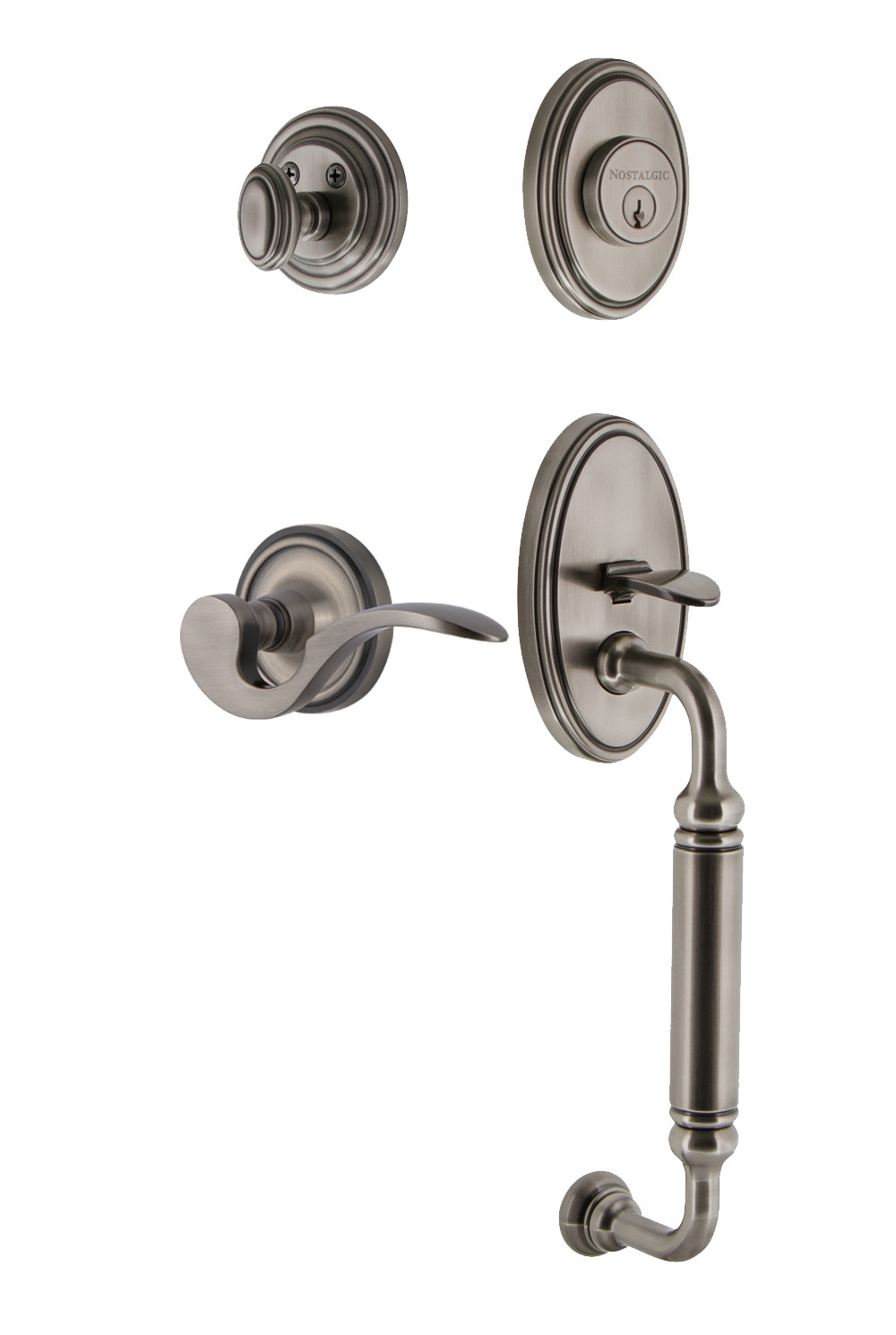 Photos - Interior Door Classic Nostalgic Warehouse CLAMANESET234CGLH  Left Handed Sectional Single Cylinder Keyed Entry Door Handleset with C Grip a 