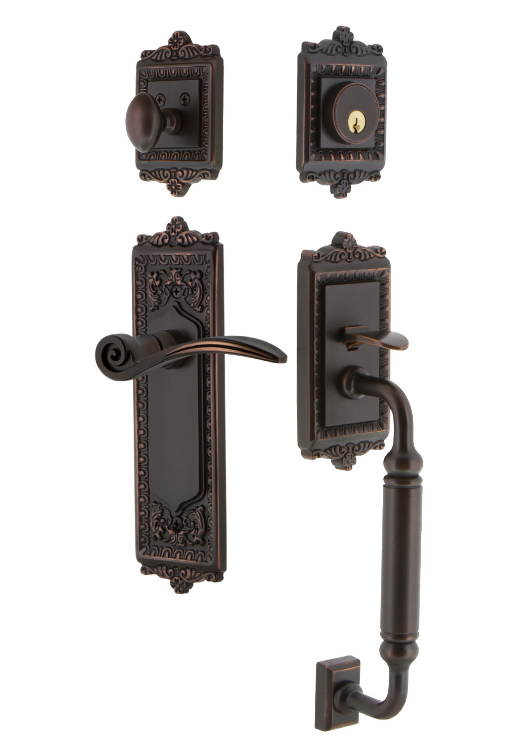 Photos - Interior Door EGG Nostalgic Warehouse EADSWNESET238CGLH  and Dart Left Handed Sectional Single Cylinder Keyed Entry Door Handleset with C G 