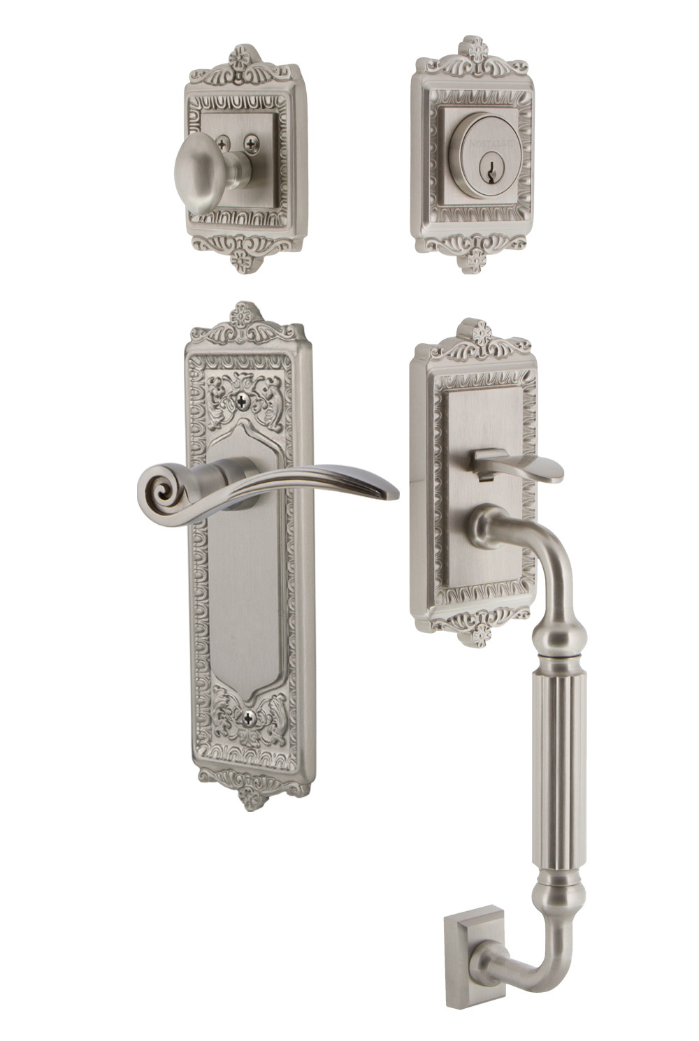 Photos - Interior Door EGG Nostalgic Warehouse EADSWNESET238FGLH  and Dart Left Handed Sectional Single Cylinder Keyed Entry Door Handleset with F G 