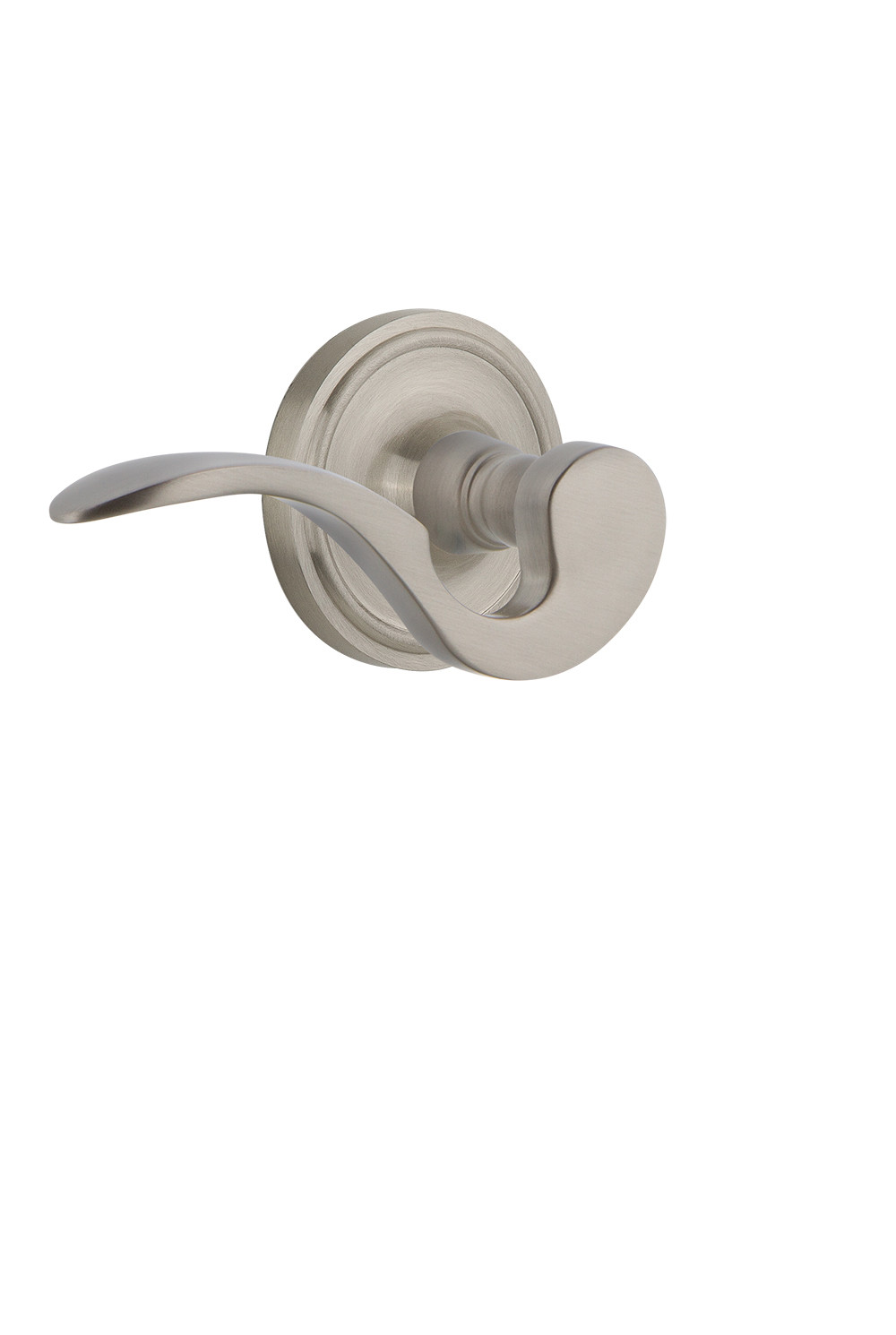 Photos - Door Handle Classic Nostalgic Warehouse CLAMANSDNKLH Manor Left Handed Non-Turning One-Sided Door Lever with Rose Satin Nickel Door Hard