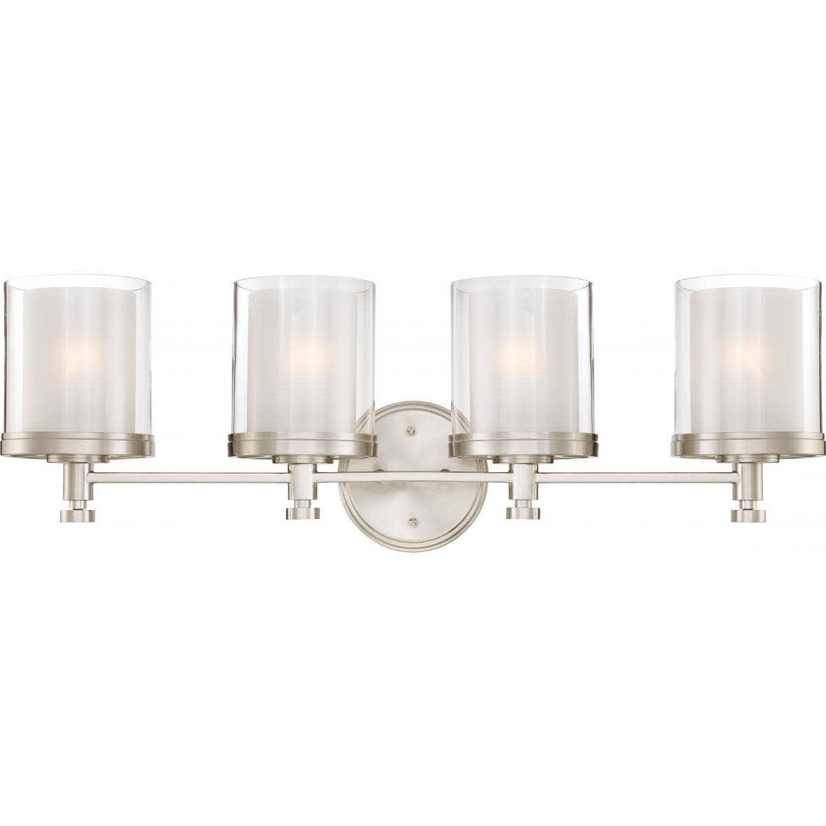 Photos - Chandelier / Lamp NuVo Lighting 60/4644 Decker 4 Light 29-3/4" Wide Bathroom Vanity Light with Clear Glass Shades Brushed Nickel Indoor Lighti 