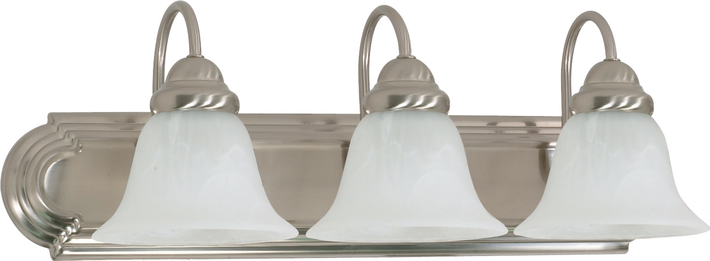Photos - Chandelier / Lamp NuVo Lighting 60/6075 Ballerina 3 Light 24" Wide Bathroom Vanity Light with Glass Shades Brushed Nickel Indoor Lighting Bath 