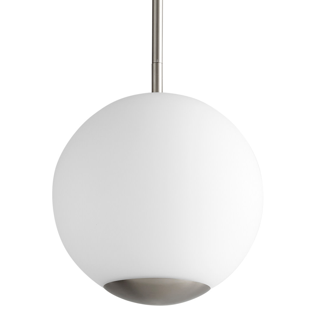 Photos - Chandelier / Lamp Oxygen Lighting 3-691 Terra 12" Wide LED Pendant with Frosted Glass Shade Satin Nickel Indoor Lighting Pendants 3-691-24 