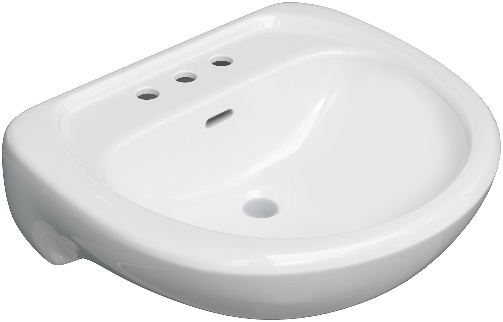 Photos - Bathroom Sink ProFlo PF1131P Willow Creek 19-1/2" Oval Vitreous China Pedestal  with Overflow and 3 Faucet Holes at 4" Center 