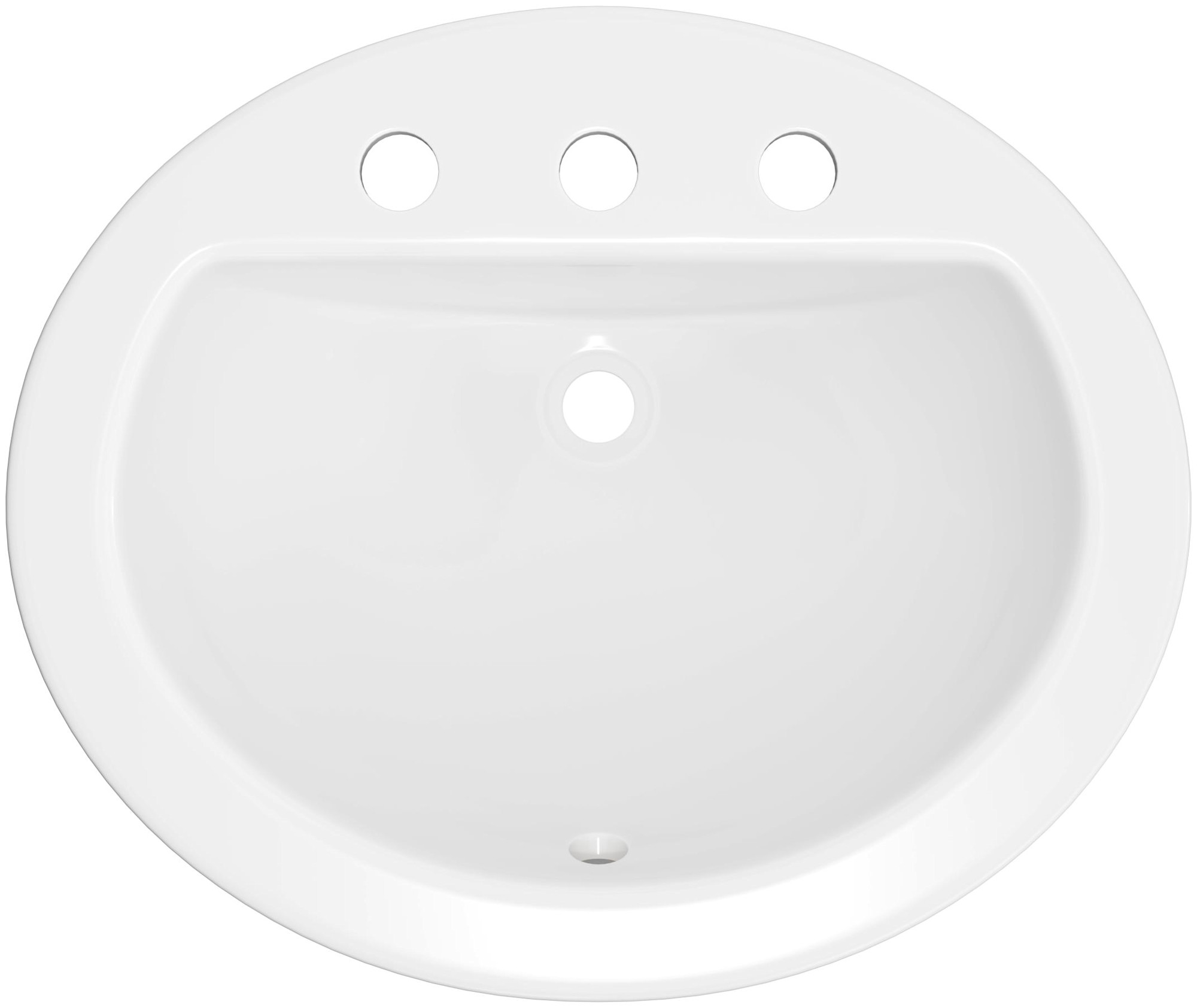 Photos - Bathroom Sink ProFlo PF19168 Rockaway 19" Oval Vitreous China Drop In  with Overflow and 3 Faucet Holes at 8" Centers White S 