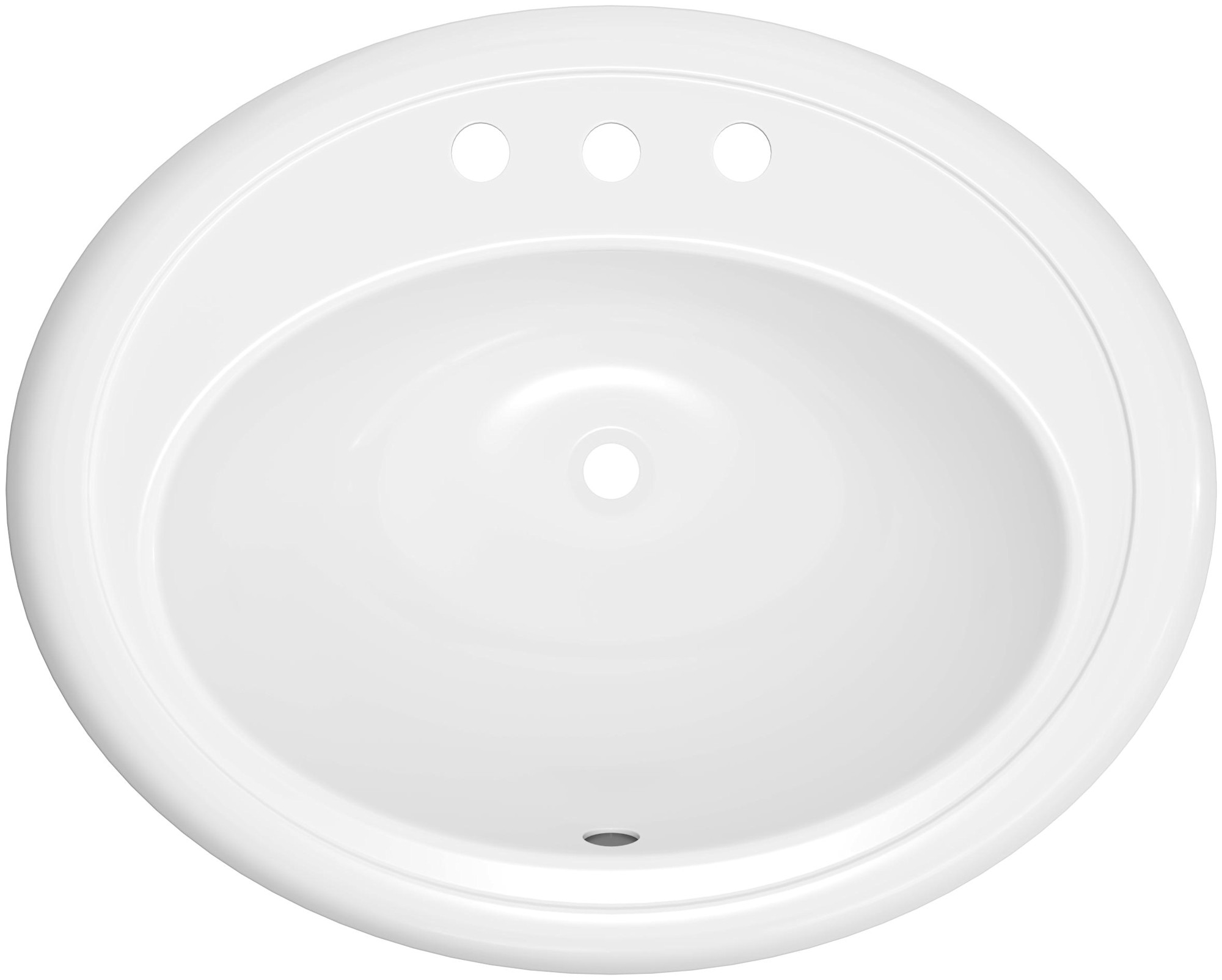 Photos - Bathroom Sink ProFlo PFS20174 Getchell 20" Oval Enameled Steel Drop In  with Overflow and 3 Faucet Holes at 4" Centers White 