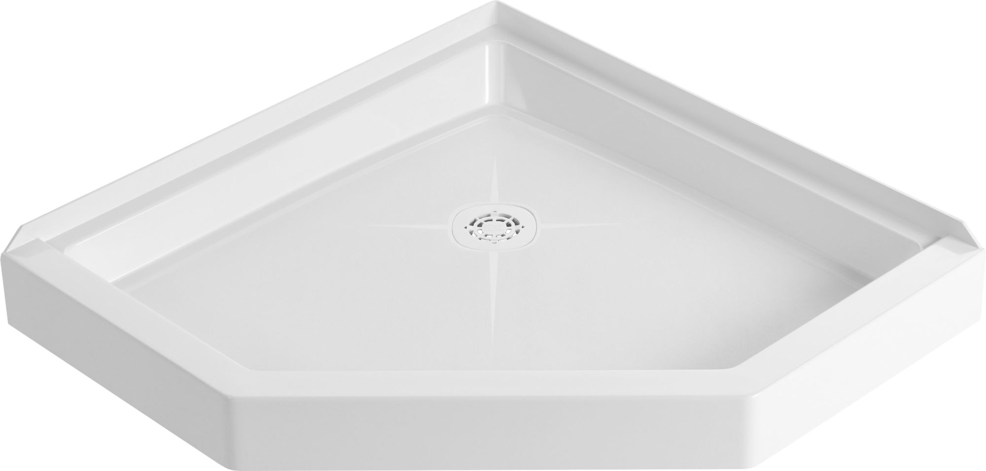 Photos - Shower Tray ProFlo PFSB3636NEO Morenci 36" x 36" Neo-Angle Shower Base with Triple Threshold and Rear Drain White Shower Stalls and Door 