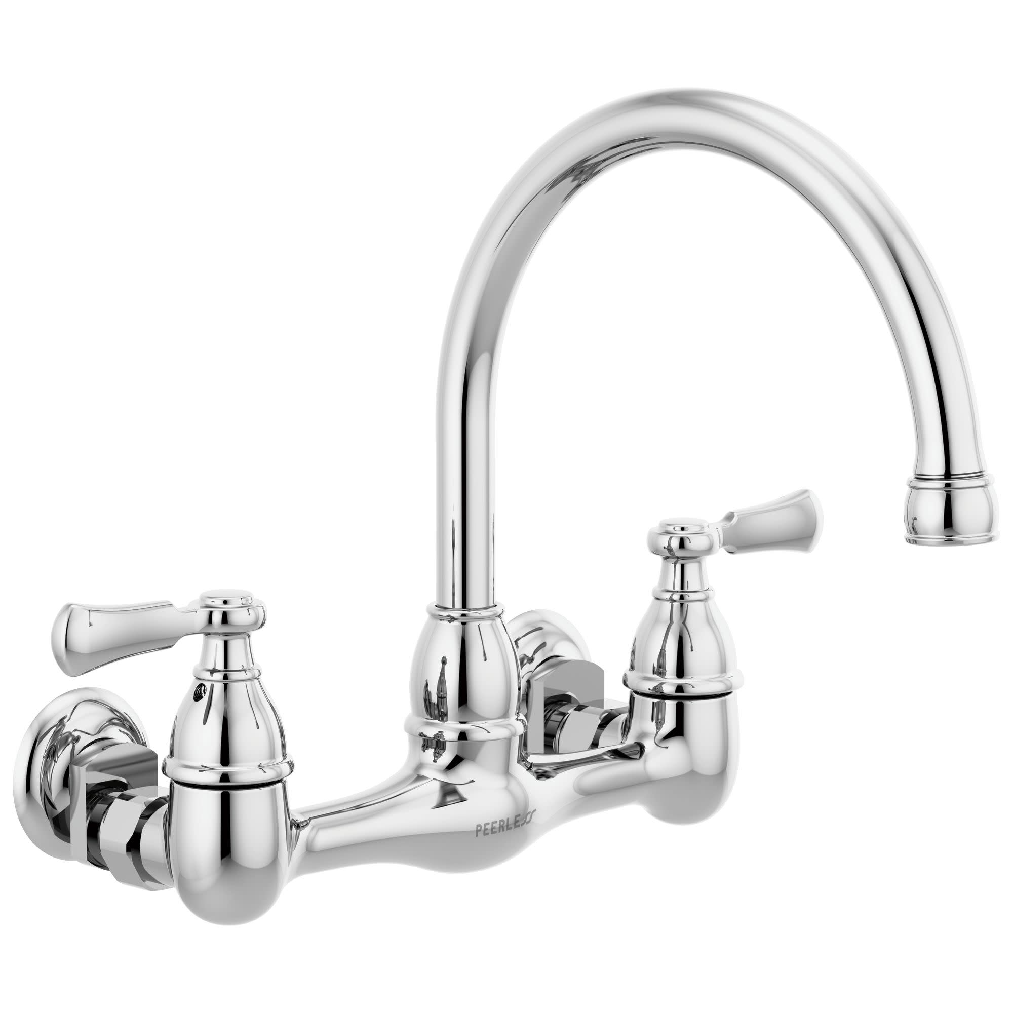 Photos - Tap Peerless P2765LF Elmhurst 1.5 GPM Wall Mounted Bridge Kitchen Faucet Chrome Faucet Kitchen Double Handle