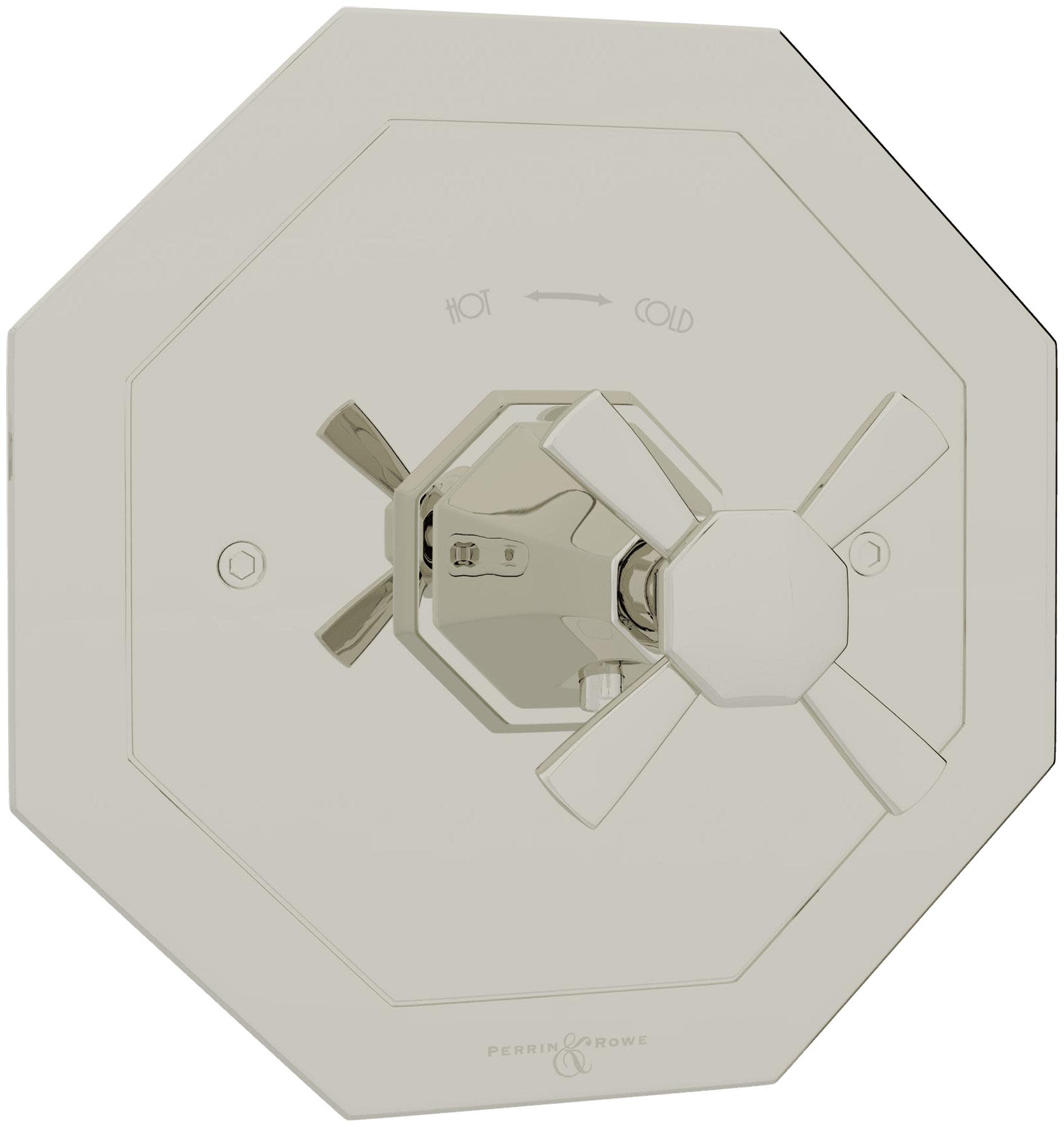 Photos - Shower System A&D Perrin and Rowe U.5158X/TO Deco Thermostatic Valve Trim Only with Single Cross Handle - Less Rough In Polished Nickel Shower 
