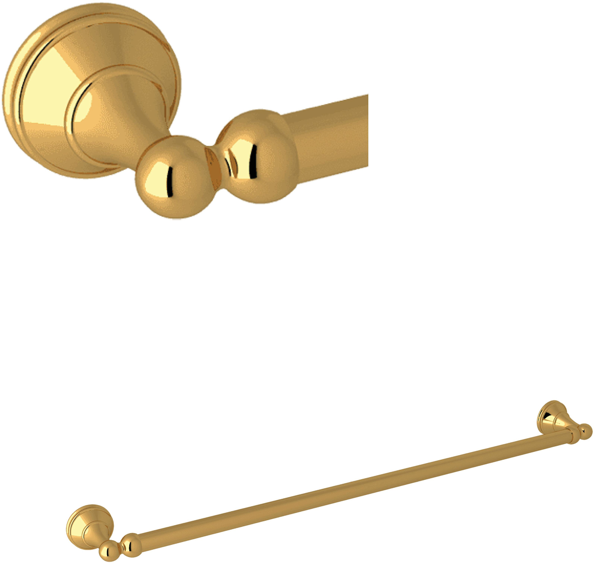 Photos - Towel Holder A&D Perrin and Rowe U.6641 Georgian Era 26" Towel Bar Unlacquered Brass  Bathroom Hardware and Accessories Bathro (Living Finish)