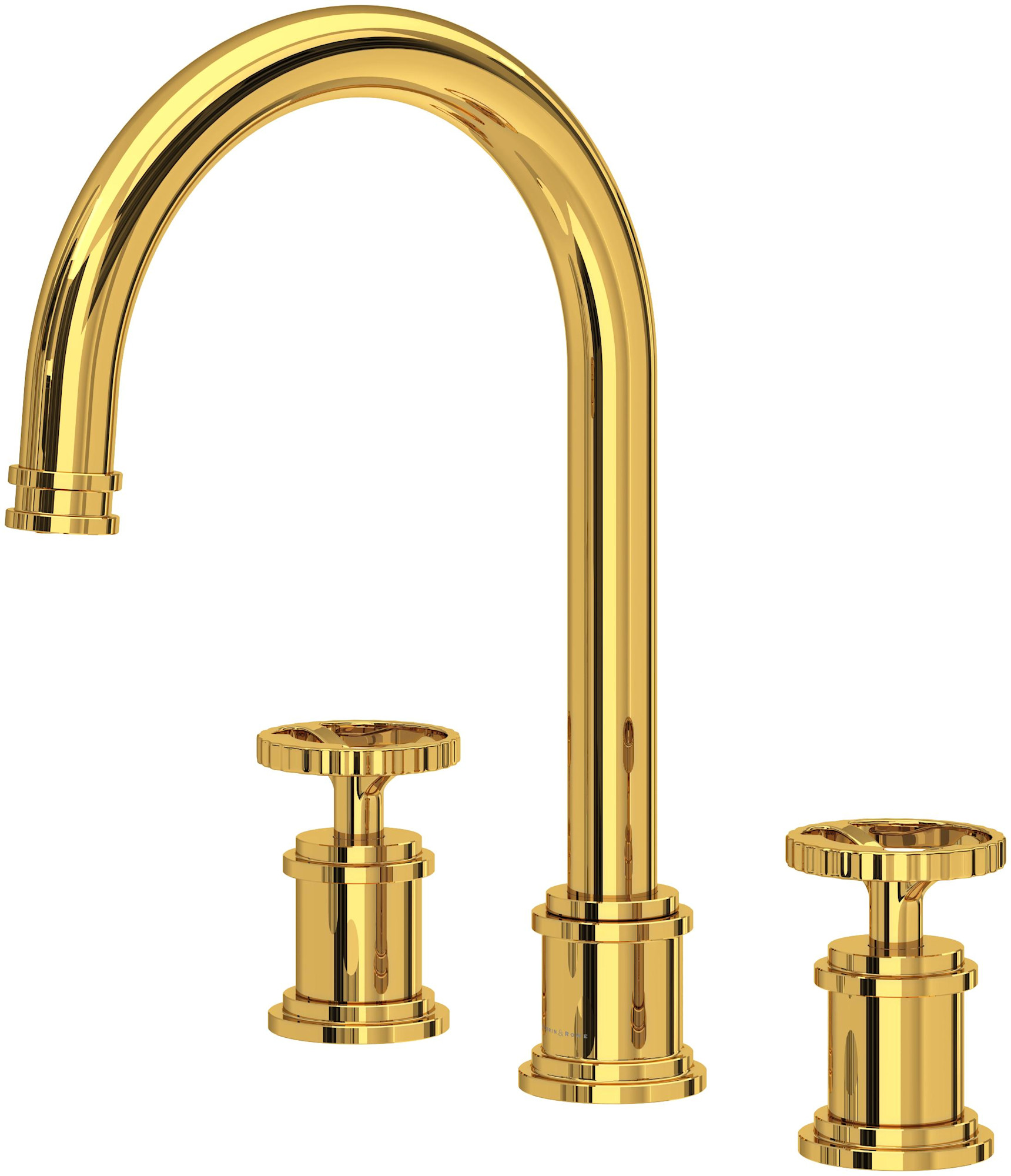 Photos - Tap A&D Perrin and Rowe U.AR08D3IW Armstrong 1.2 GPM Widespread Bathroom Faucet With C-Spout Unlacquered Brass  Fauce (Living Finish)
