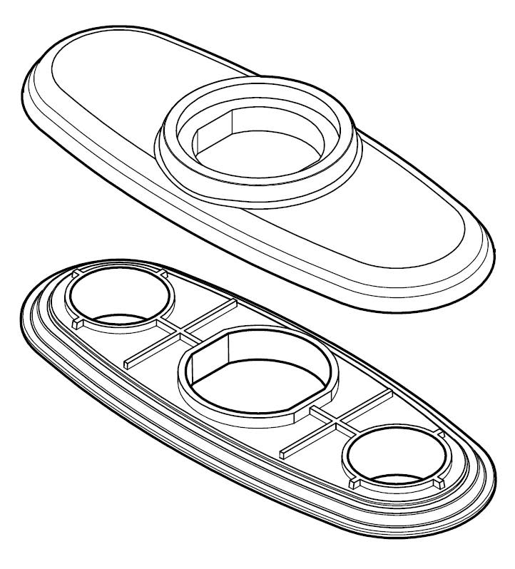 Pfister 961-771 Marielle 72 Series Bar Escutcheon Putty Plate Polished Chrome Faucet Accessories and Parts Bathroom Sink Faucet Parts Escutcheons