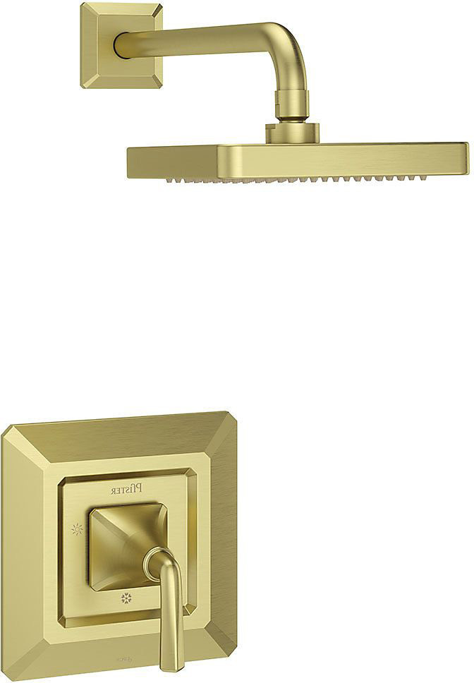 Pfister LG89-7FE Park Avenue Single Handle Shower Trim Package with Single Function Rain Shower Head Brushed Gold Showers Shower Only Pressure