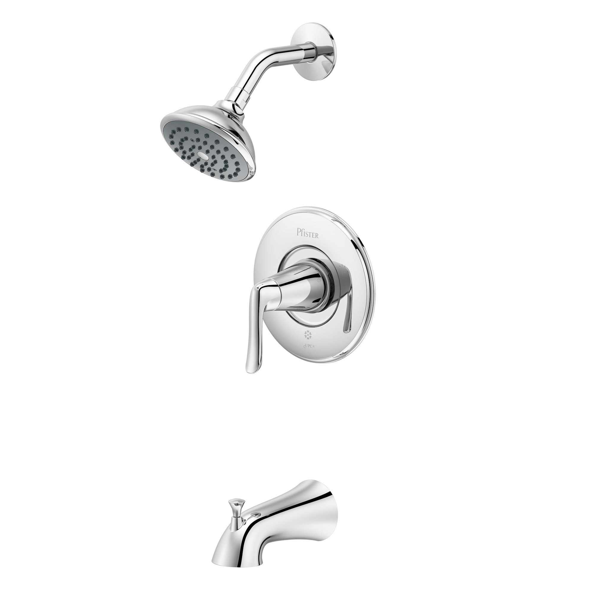 Pfister 8P8-WS2-MALS Willa Tub and Shower Trim Package with 1.8 GPM Single Function Shower Head Polished Chrome Showers Tub and Shower Pressure
