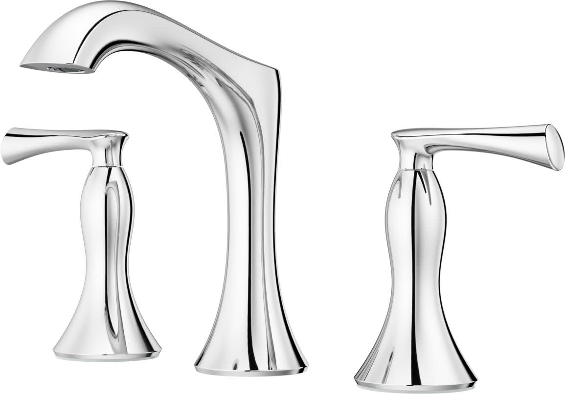 Photos - Tap Pfister LG49-RH3 Rhen 1.2 GPM Widespread Bathroom Faucet with Push & Seal Drain Assembly Polished Chrome Faucet Bathroom Sin 
