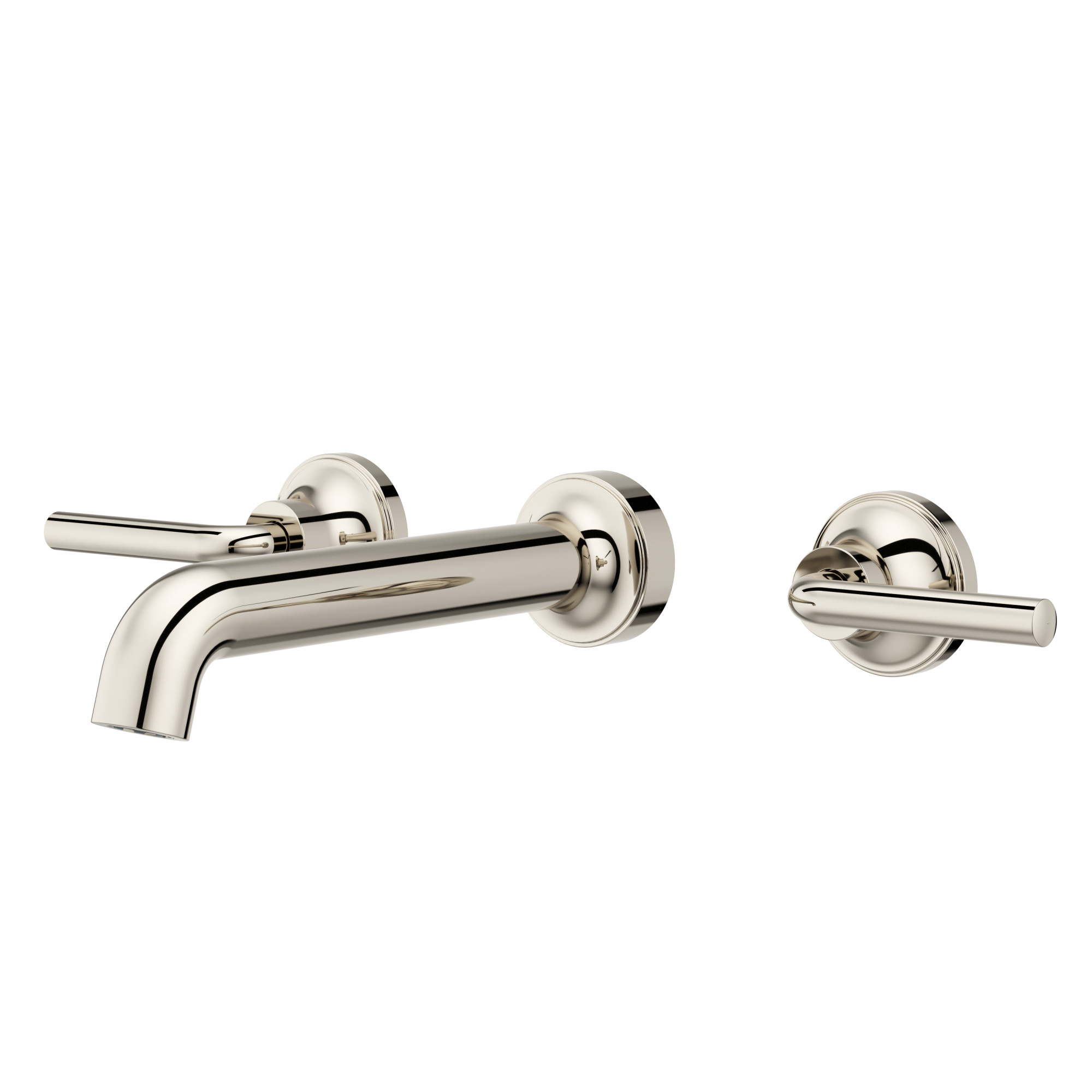 Photos - Tap Pfister LG49-TNT2 Tenet 1.2 GPM Wall Mounted Widespread Bathroom Faucet Polished Nickel Faucet Bathroom Sink Faucets Double 