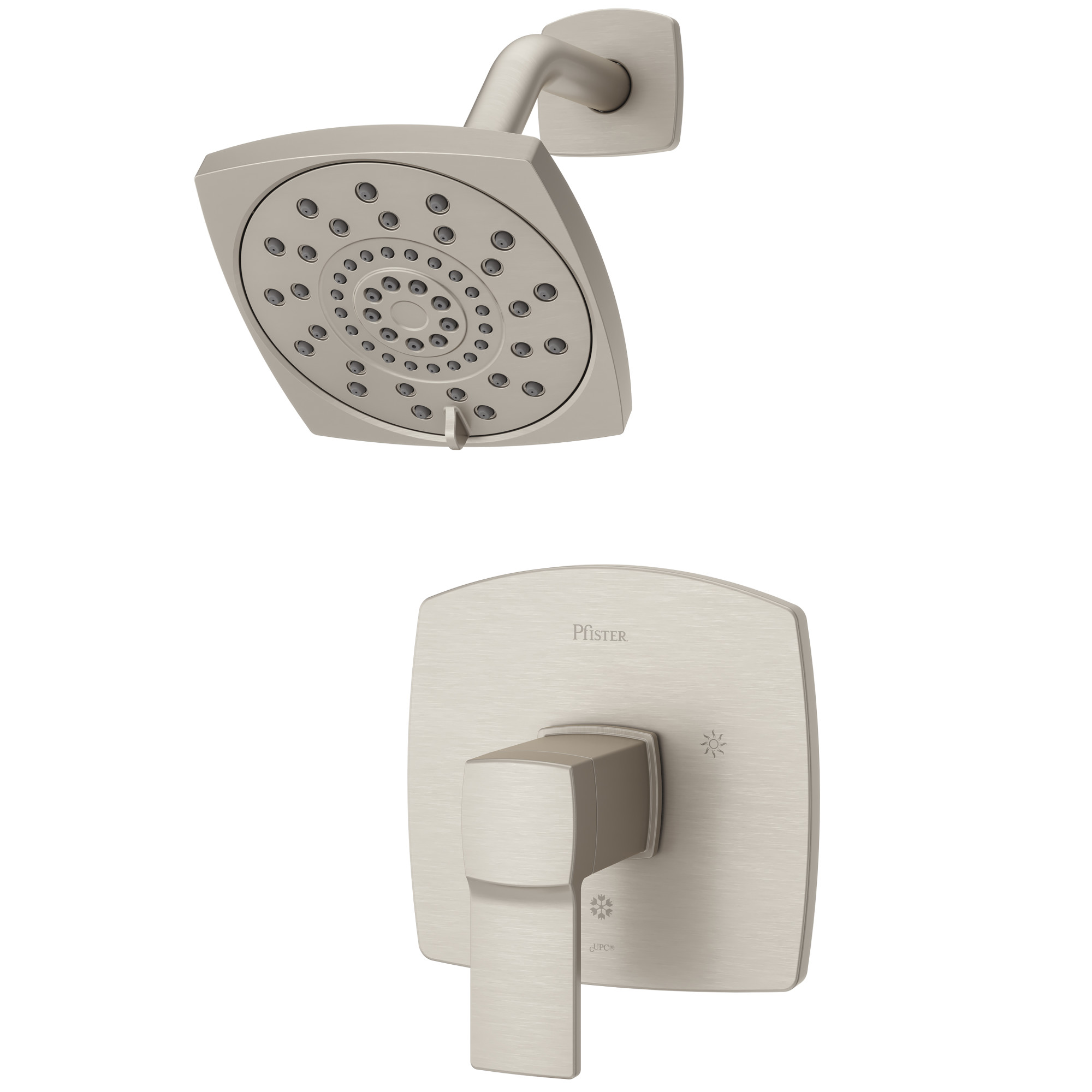 Photos - Shower System Pfister LG89-7DA Deckard Shower Trim Package with Multi Function Shower Head Brushed Nickel Showers Shower Only Pressure Bal 