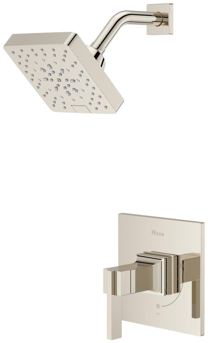 Pfister LG89-7VRV1 Verve Shower Only Trim Package with 1.75 GPM Multi Function Shower Head - Less Valve and Handle Polished Nickel Showers Shower Only