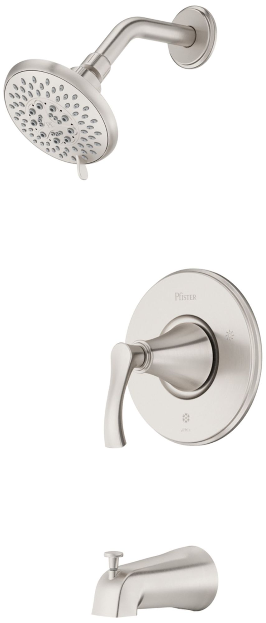 Photos - Shower System Pfister LG89-8WD Woodbury Tub and Shower Trim Package with 1.8 GPM Multi Function Shower Head Quick Connect Diverter Tub Spo 