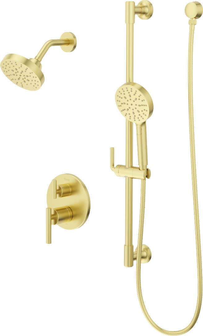 Pfister NCSHW3 Contempra Stacked Pressure Balance Trim with Round Multi-Function Showerhead 9" Shower Arm & Flange With Multi-Function Hand Shower