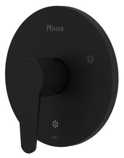 Photos - Shower System Pfister R89-040 Pfirst Modern Pressure Balanced Valve Trim Only with Single Lever Handle - Less Rough In Matte Black Showers 