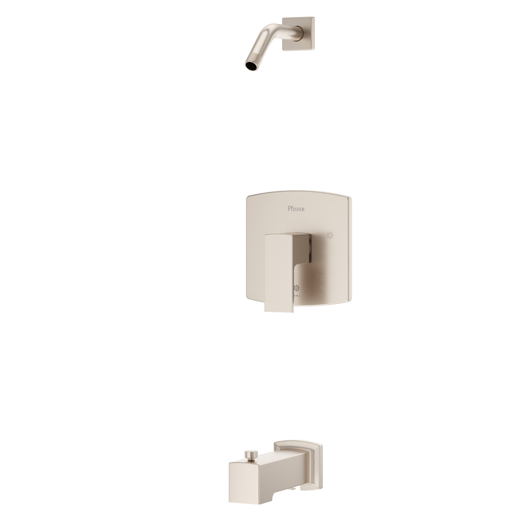 Photos - Shower System Pfister R89-8PFM Pfirst Modern Tub and Shower Trim Package - Less Shower Head and Valve Brushed Nickel Showers Tub and Showe 