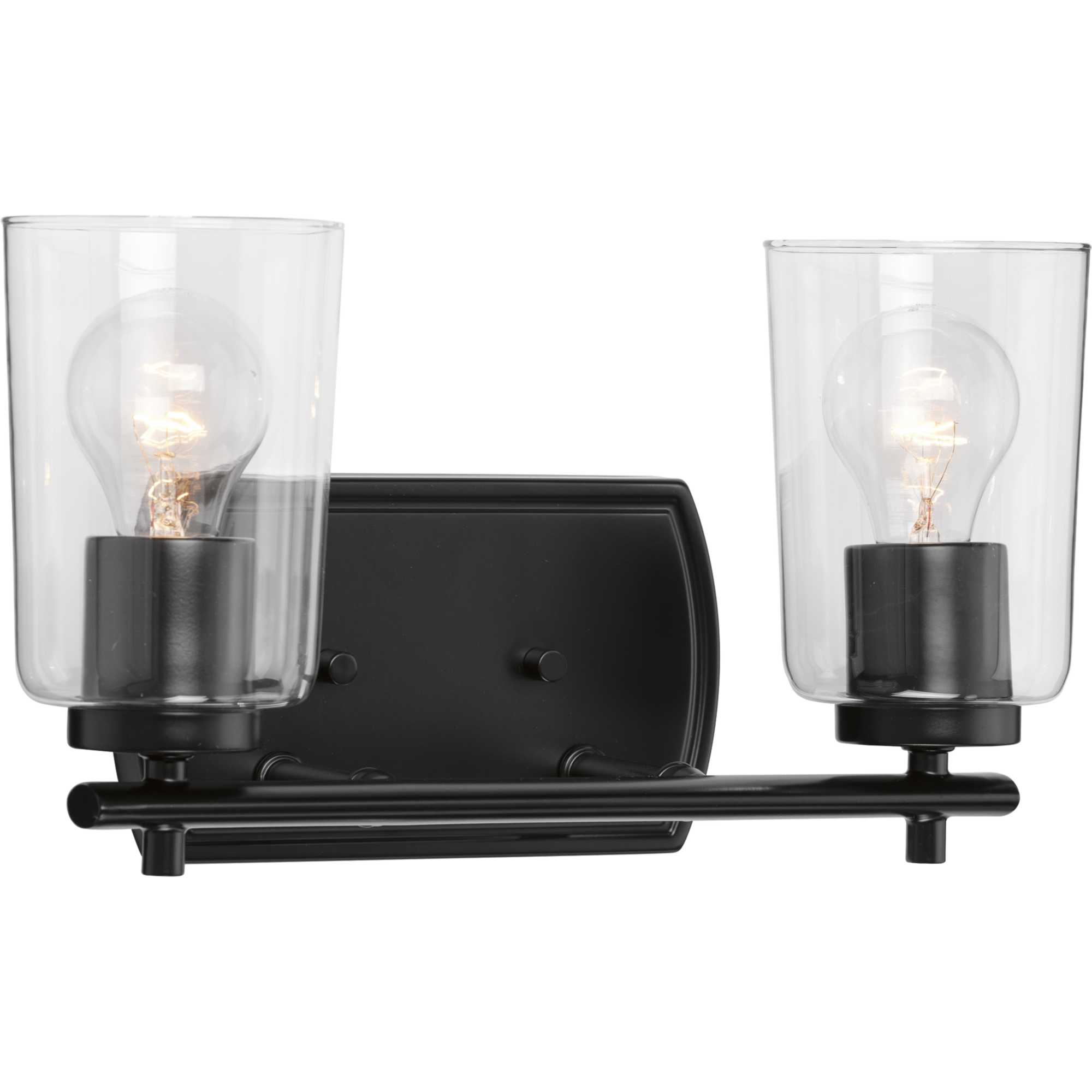 Photos - Chandelier / Lamp Progress Lighting P300155 Adley 2 Light 14" Wide Bathroom Vanity Light with Clear Glass Shades Black Indoor Lighting Bathroo 