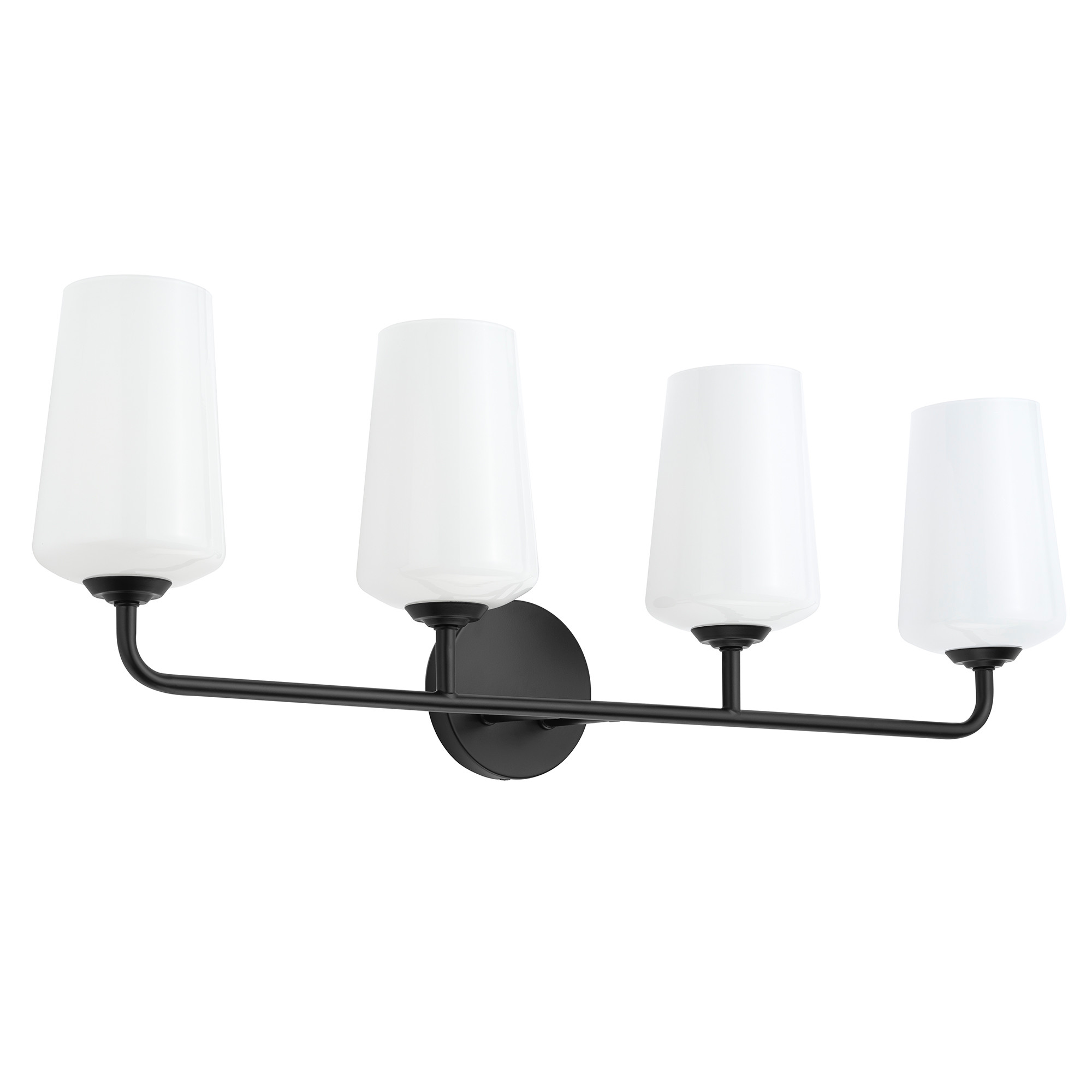 Photos - Chandelier / Lamp Progress Lighting P300545 Celino 4 Light 33" Wide Vanity Light with White Glass Black Indoor Lighting Bathroom Fixtures Vani 