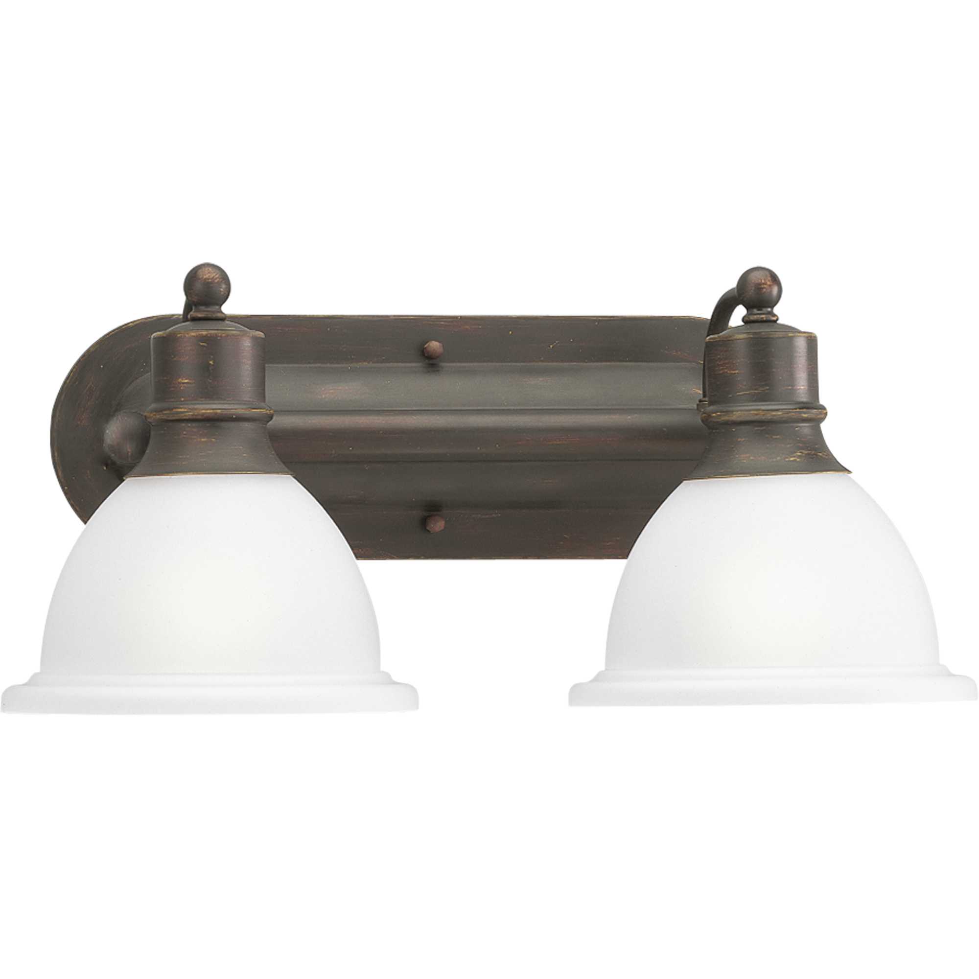 Photos - Chandelier / Lamp Progress Lighting P3162 Madison 2 Light Bathroom Vanity Light with Etched Glass Shades - 18" Wide Antique Bronze Indoor Ligh 