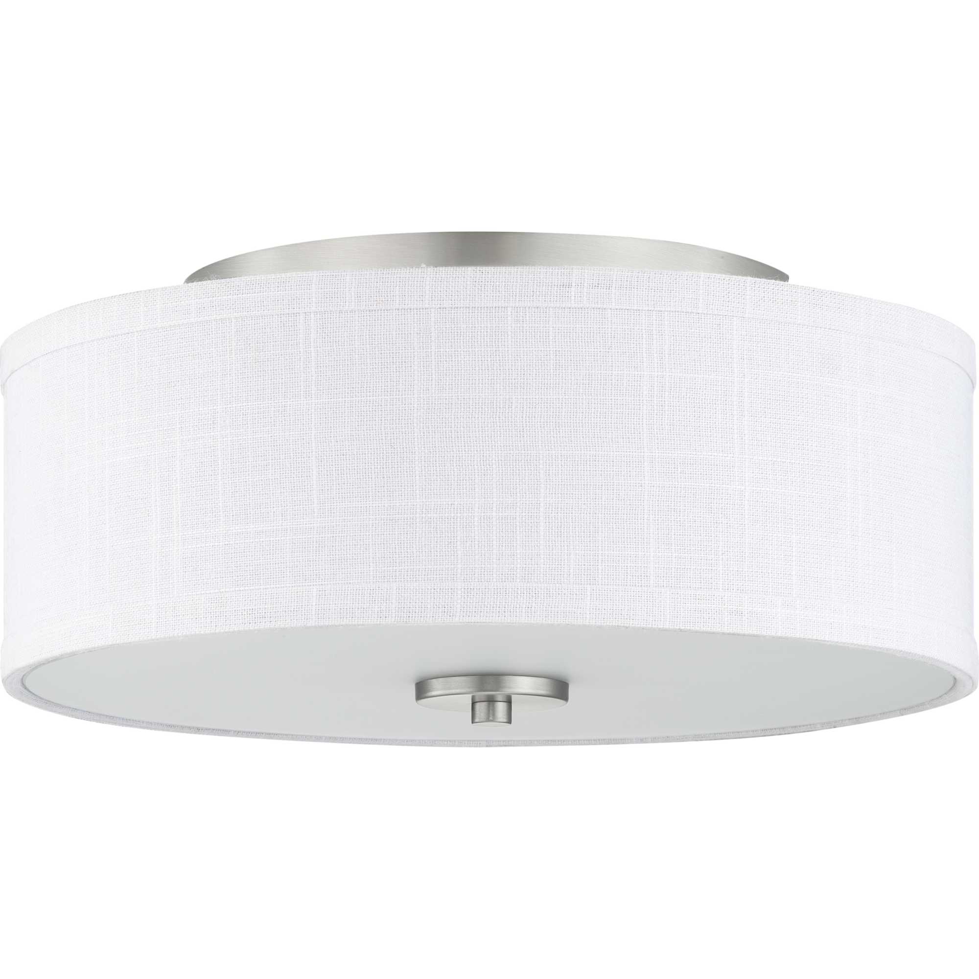 Photos - Chandelier / Lamp Progress Lighting P350130 Inspire 2 Light 13" Wide Flush Mount Drum Ceiling Fixture Brushed Nickel Indoor Lighting Ceiling F