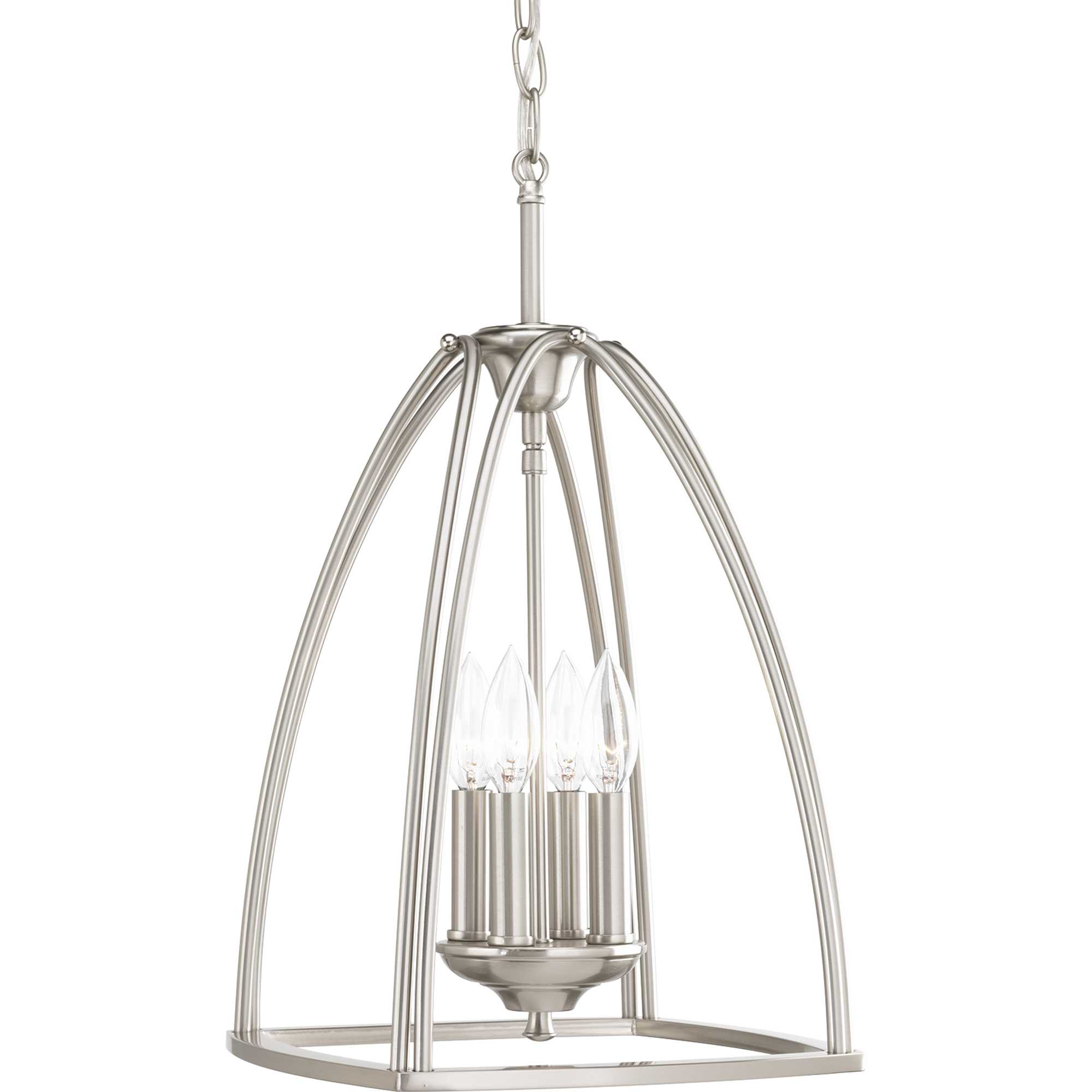 Photos - Chandelier / Lamp Progress Lighting P3786 Tally 4 Light 12" Wide Taper Candle Chandelier Brushed Nickel Indoor Lighting Chandeliers P3786-09