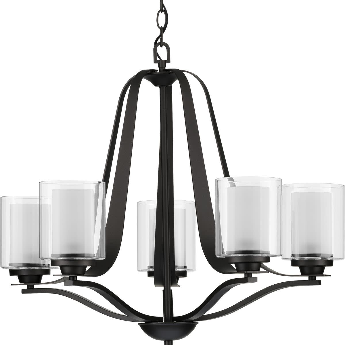 Photos - Chandelier / Lamp Progress Lighting P400095 Kene 5 Light 27" Wide Chandelier Graphite Indoor Lighting Chandeliers P400095-143 
