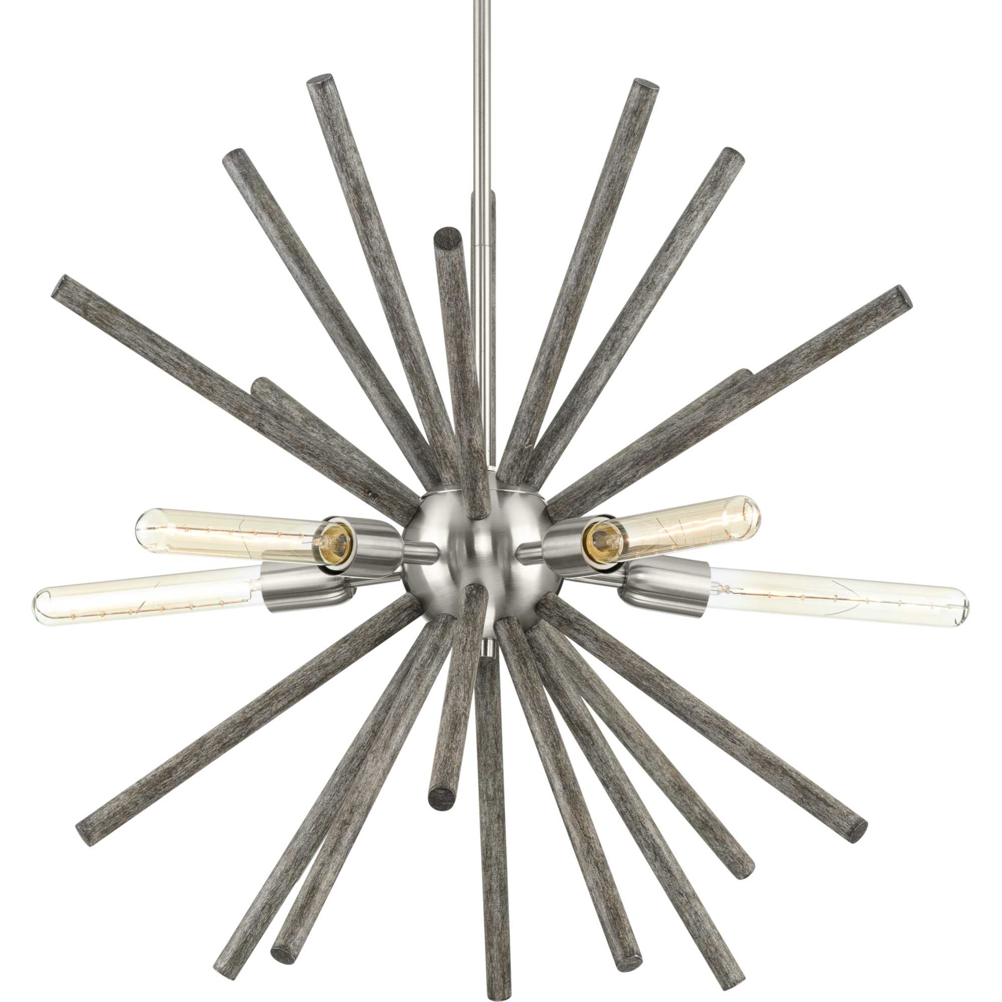 Photos - Chandelier / Lamp Progress Lighting P400270 Thorpe 5 Light 28" Wide Abstract Sputnik Chandelier Brushed Nickel Indoor Lighting Chandeliers P40