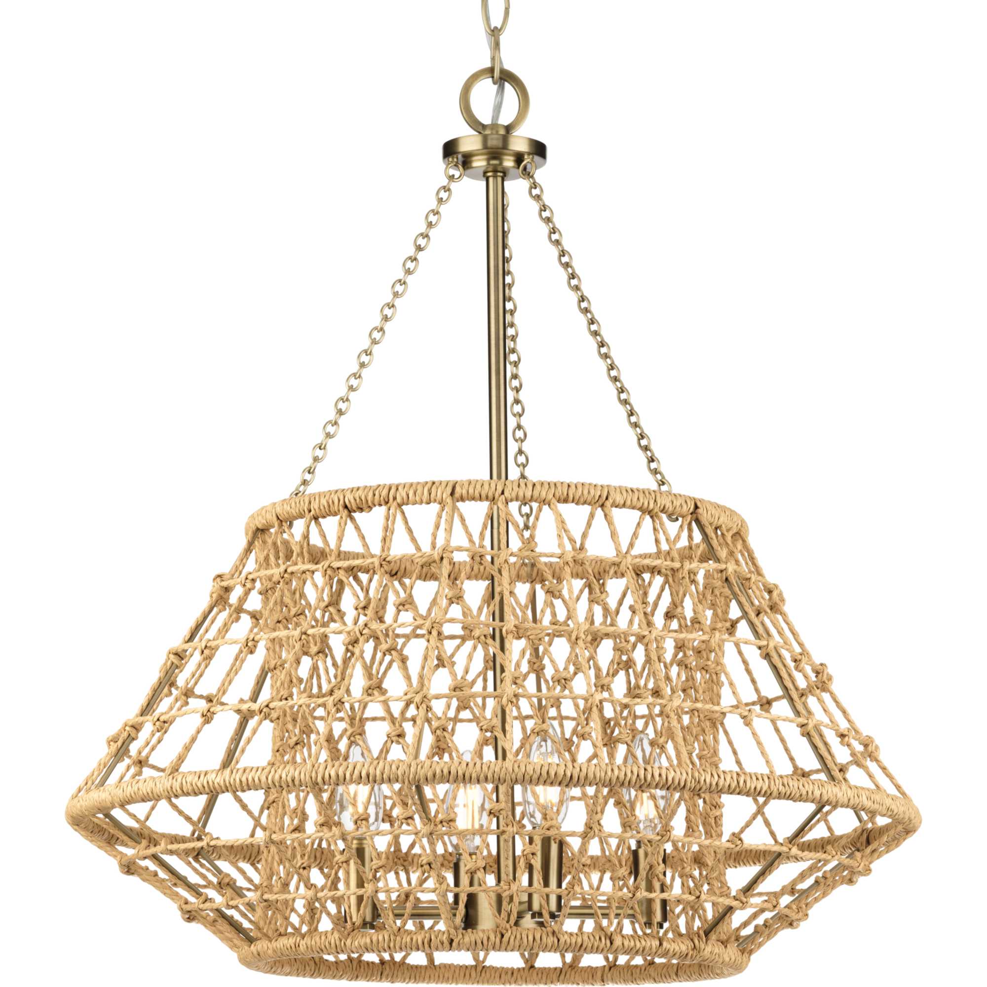 Photos - Chandelier / Lamp Progress Lighting P400323 Laila 4 Light 23" Wide Candle Style Chandelier Vintage Brass Indoor Lighting Chandeliers P400323-1