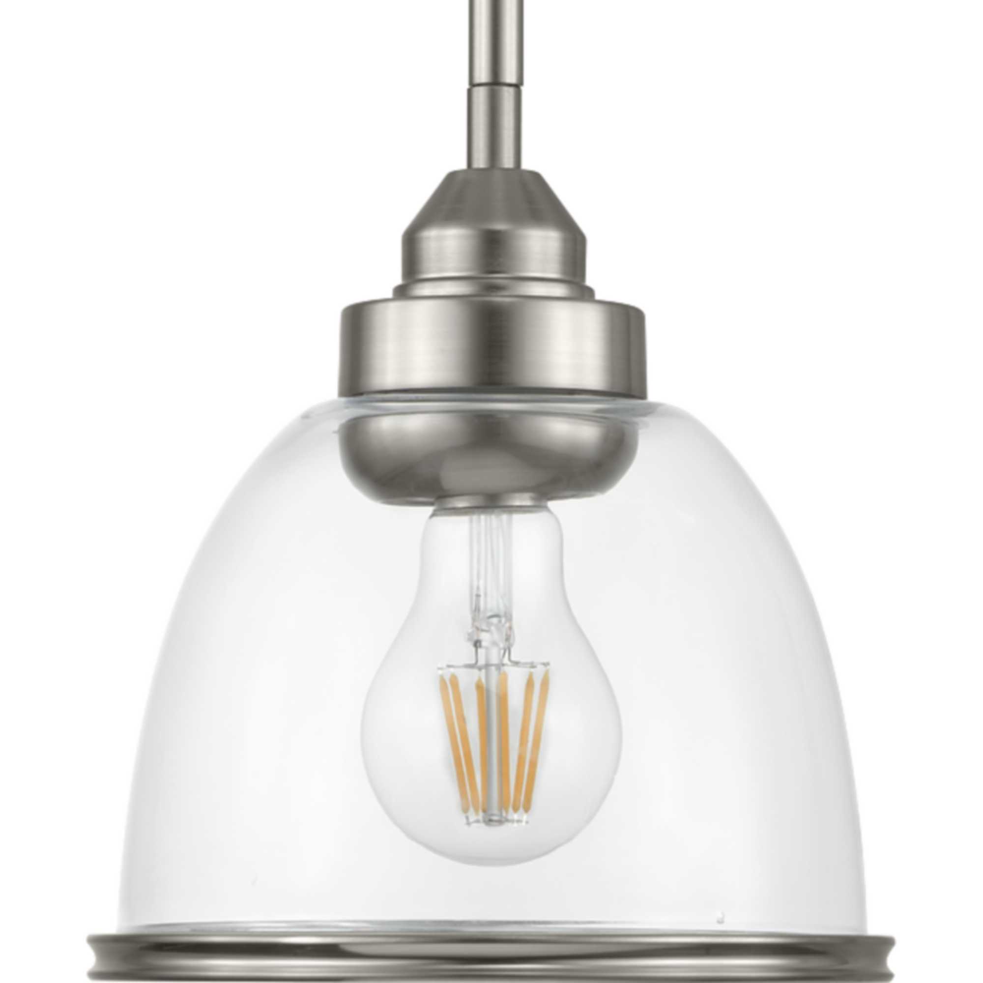 Photos - Chandelier / Lamp Progress Lighting P500137 Saluda Single Light 7" Wide Mini Pendant Brushed Nickel Indoor Lighting Pendants P500137-009 