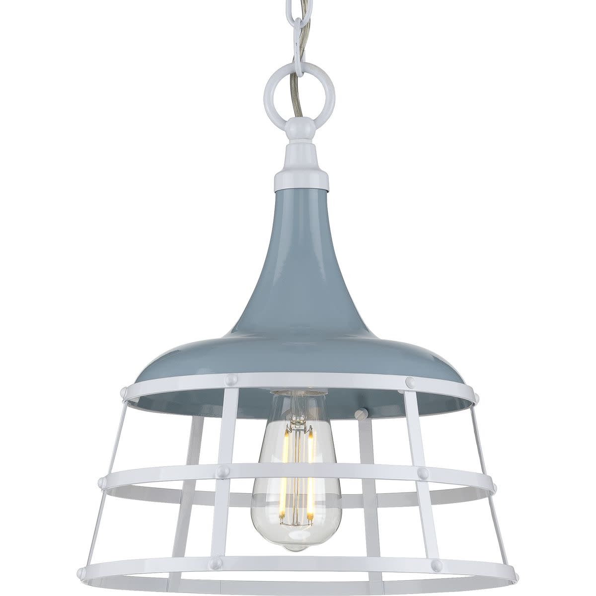 Photos - Chandelier / Lamp Progress Lighting P500236 Bastille 12" Wide Pendant Coastal Blue Indoor Lighting Pendants P500236-164 