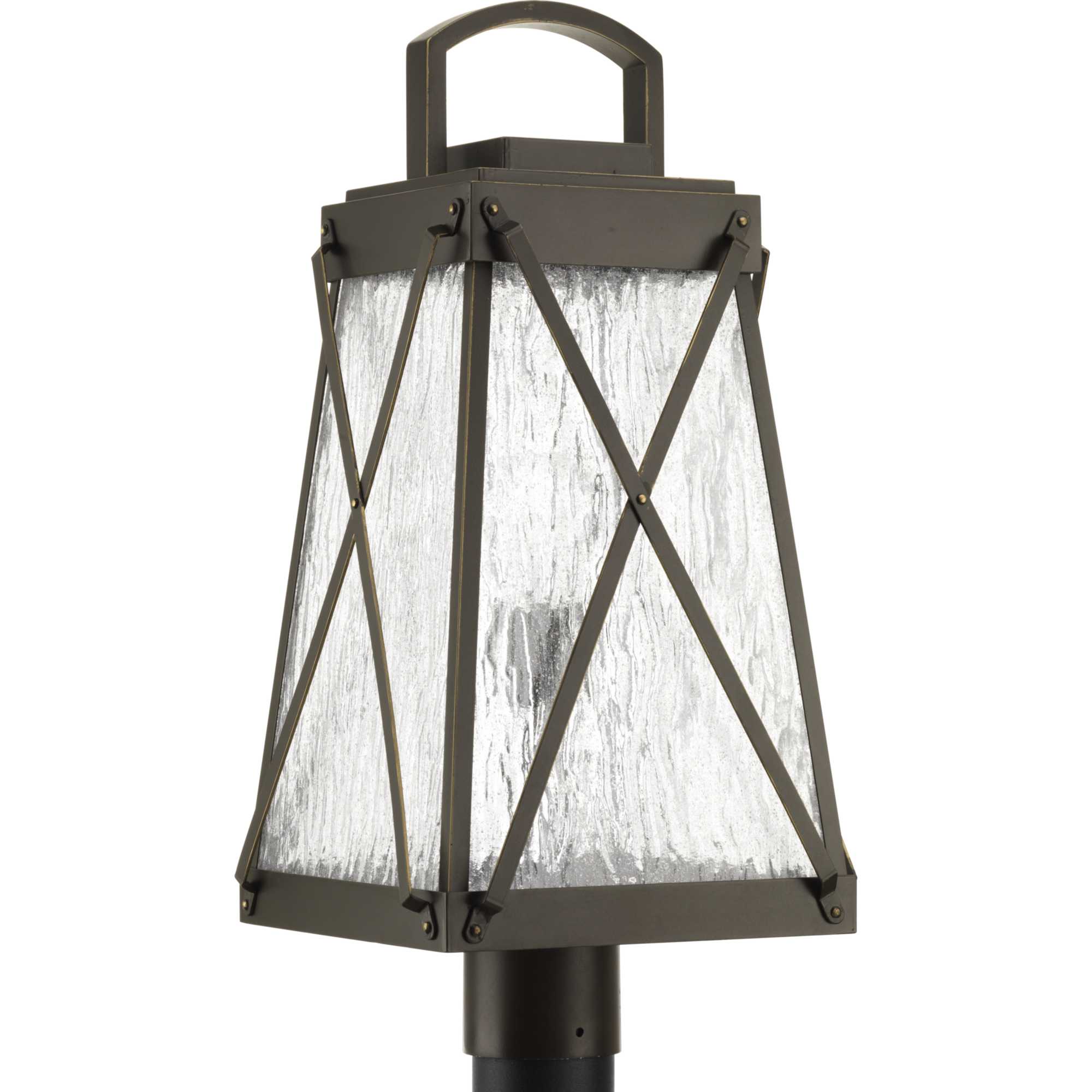Photos - Floodlight / Street Light Progress Lighting P540009 Creighton Single Light 21-3/4" High Outdoor Post Light with Clear Seeded Water Glass Panels Antiqu 
