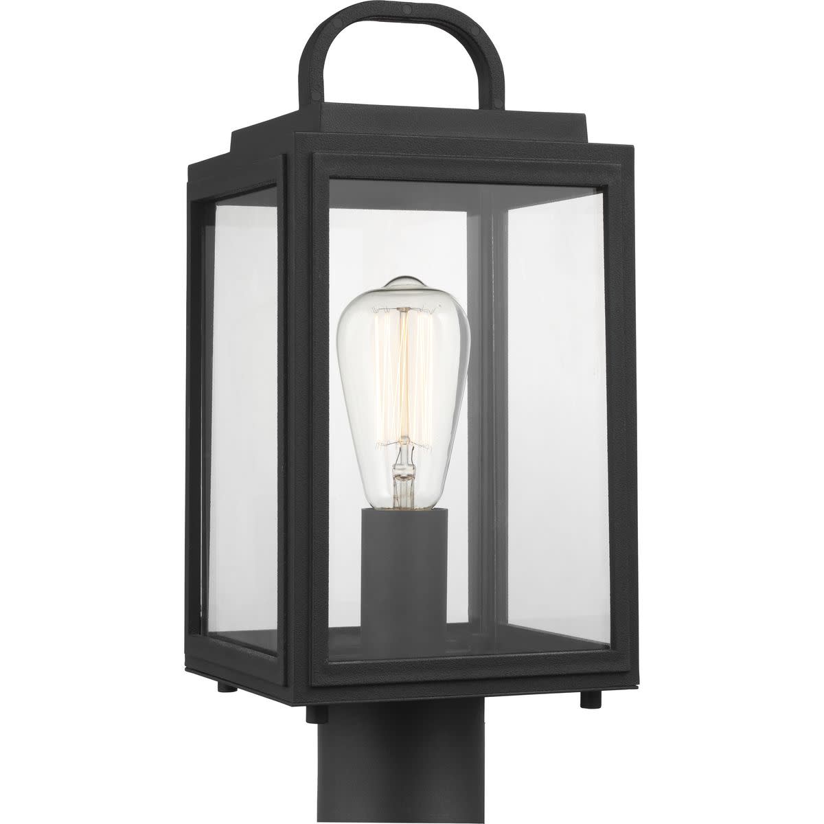 Photos - Floodlight / Street Light Progress Lighting P540064 Grandbury 16" Tall Outdoor Single Head Post Light Black Outdoor Lighting Post Lights Post Mount Po 