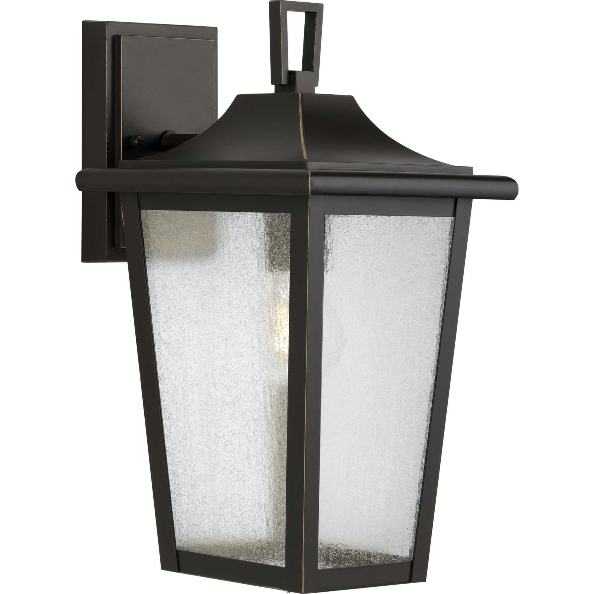 Photos - Floodlight / Street Light Progress Lighting P560308 Padgett 15" Tall Outdoor Wall Sconce with Seedy Glass Shade Antique Bronze Outdoor Lighting Wall S 