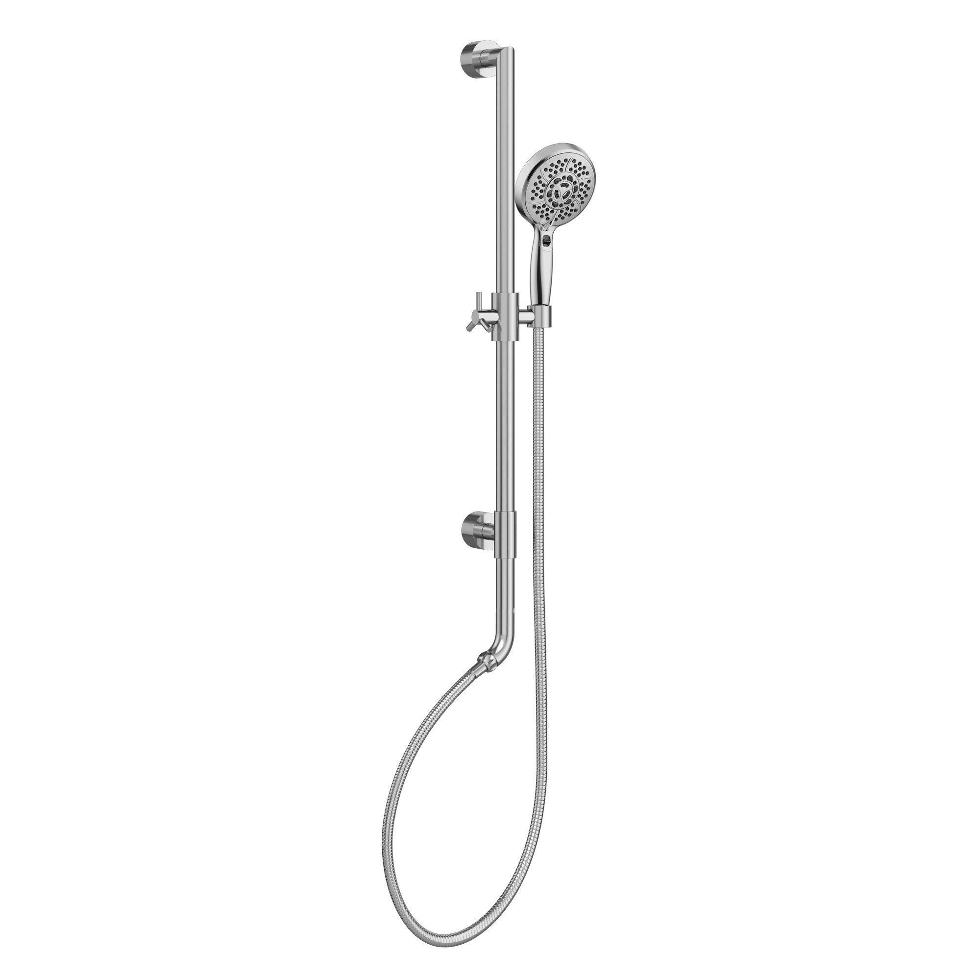 Photos - Shower System Pulse Fitness Pulse 7003 Diamond 2.5 GPM Multi Function Hand Shower Package - Includes Slide Bar and Hose Chrome Showers Hand Showers Mult 